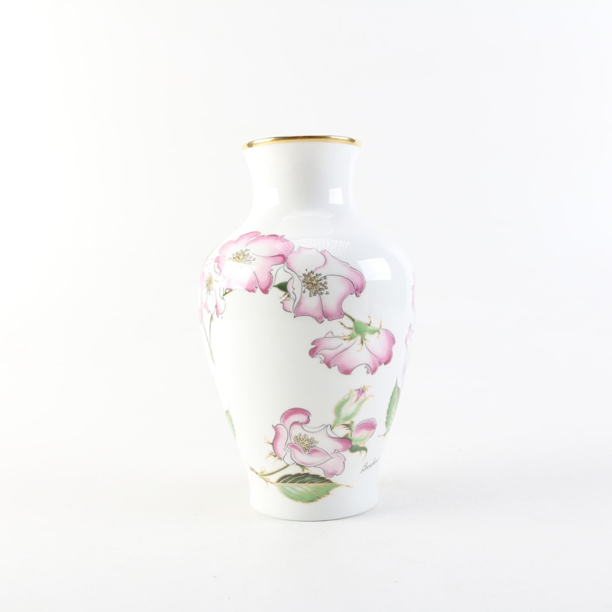 Hand-Painted Porcelain "Ballerina Rose" Boehm Floral Vase