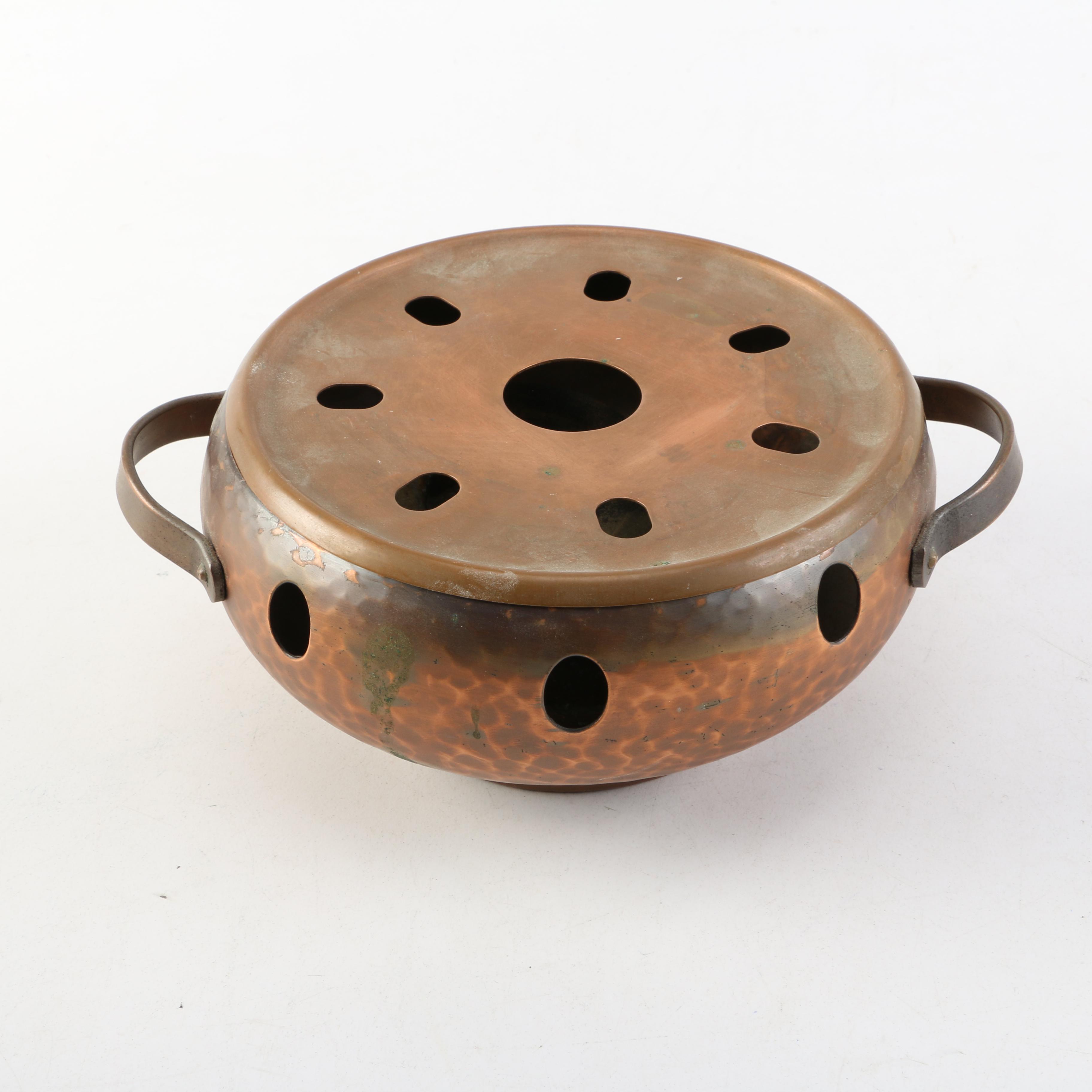 Vintage Copper Votive and Jardinières