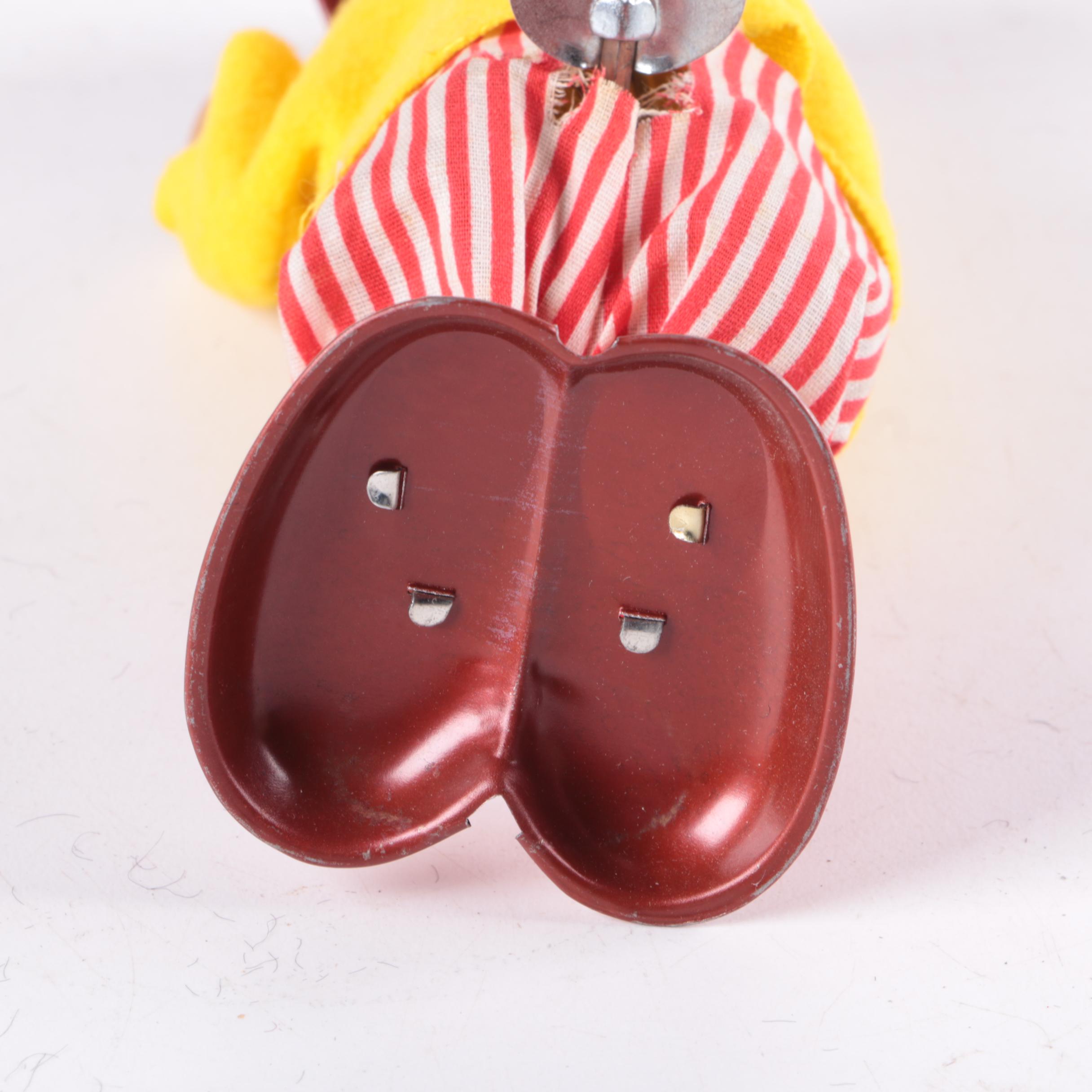 Vintage Wind Up Clown Doll and Wooden Box Car