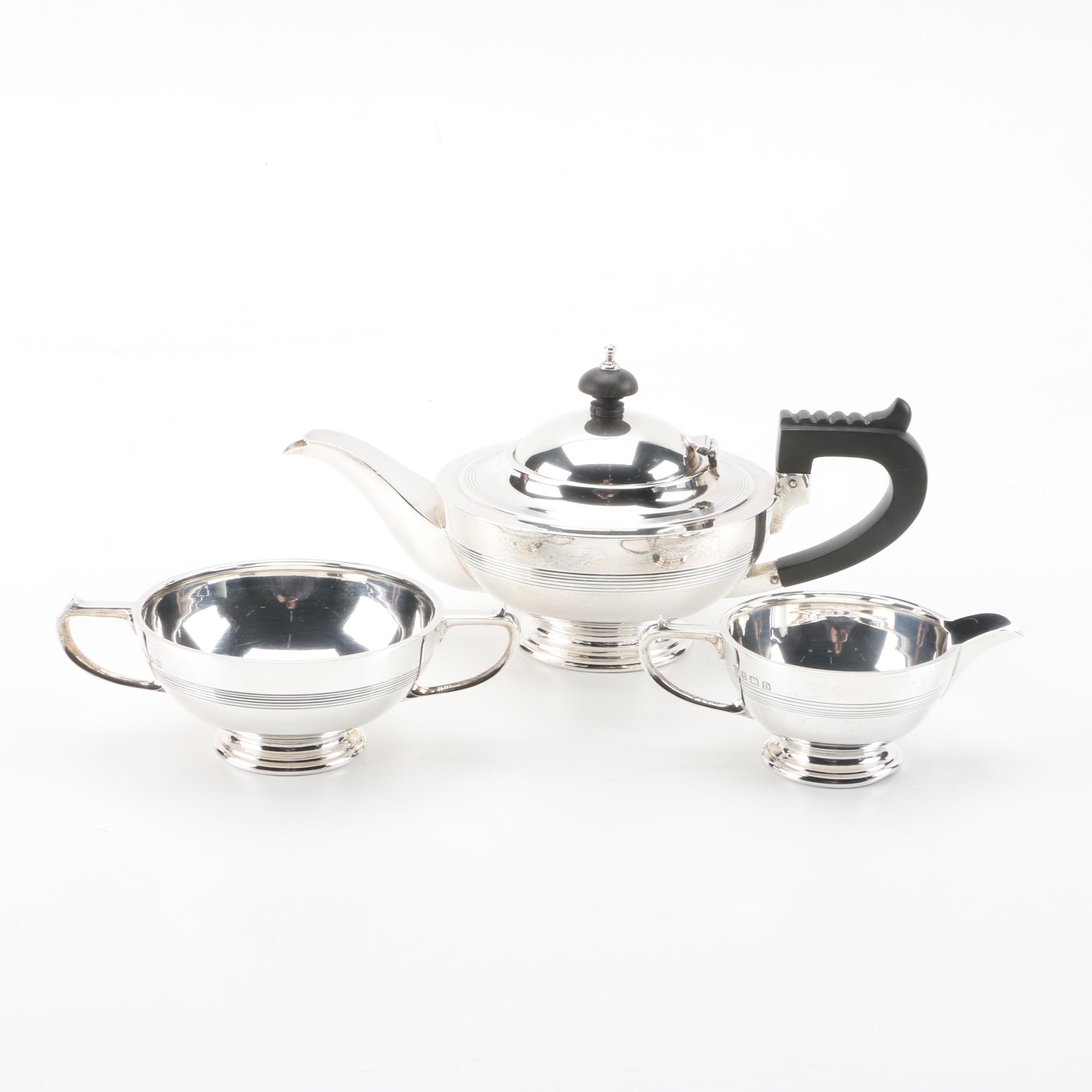1928 Barker Brothers Ltd. Sterling Silver Tea Set