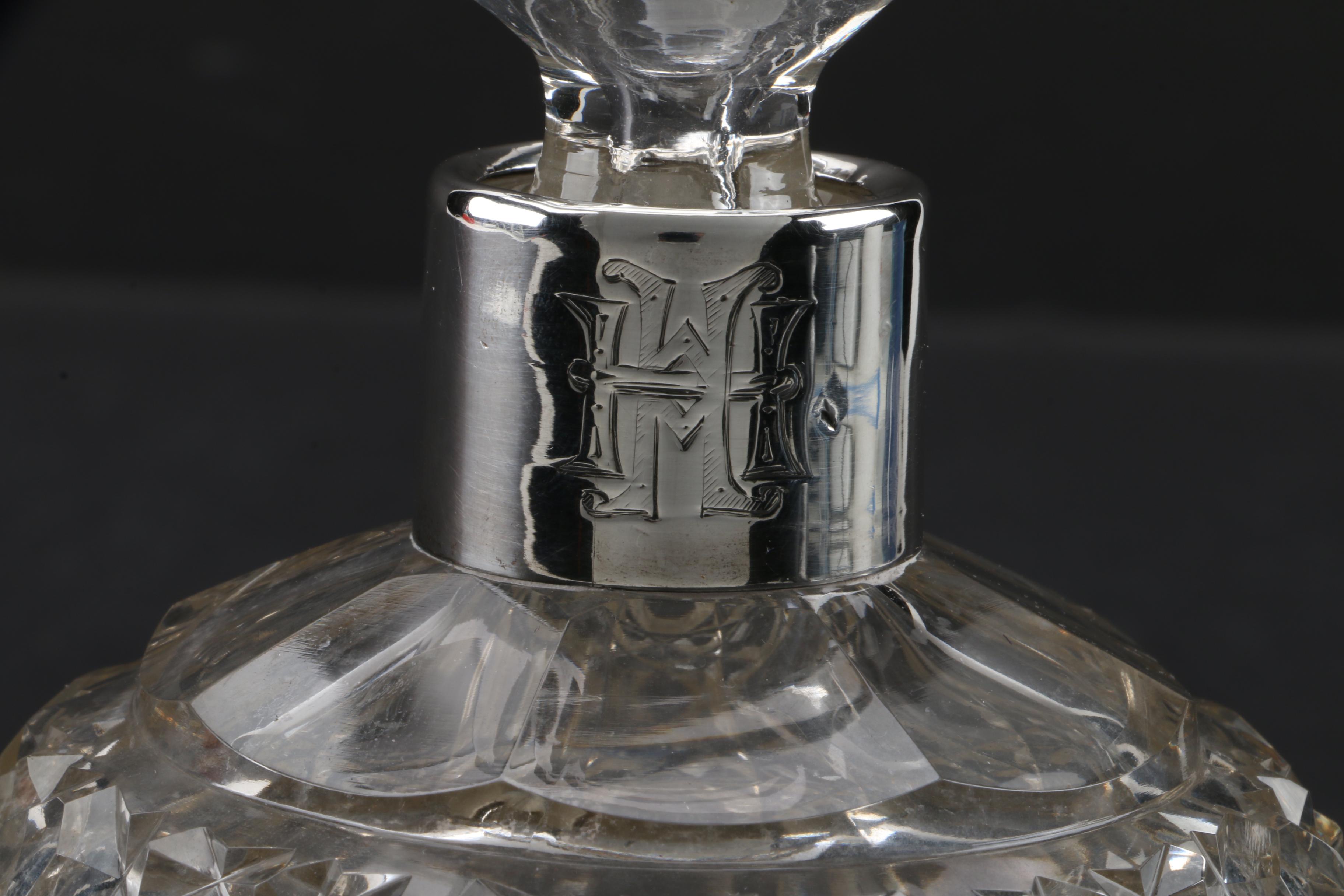 1892 Cornelius Sanders & Francis Shepard Crystal Perfume Bottle with Silver Neck