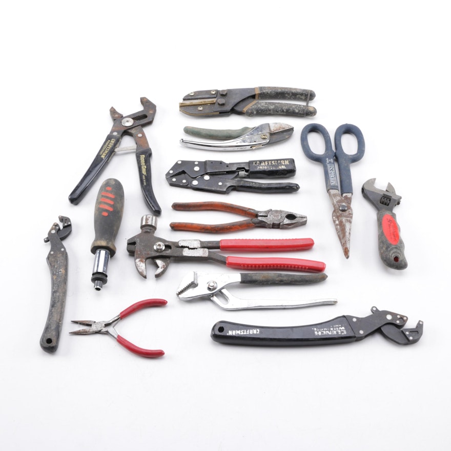 Assorted Wrenches, Pliers and Cutting Tools