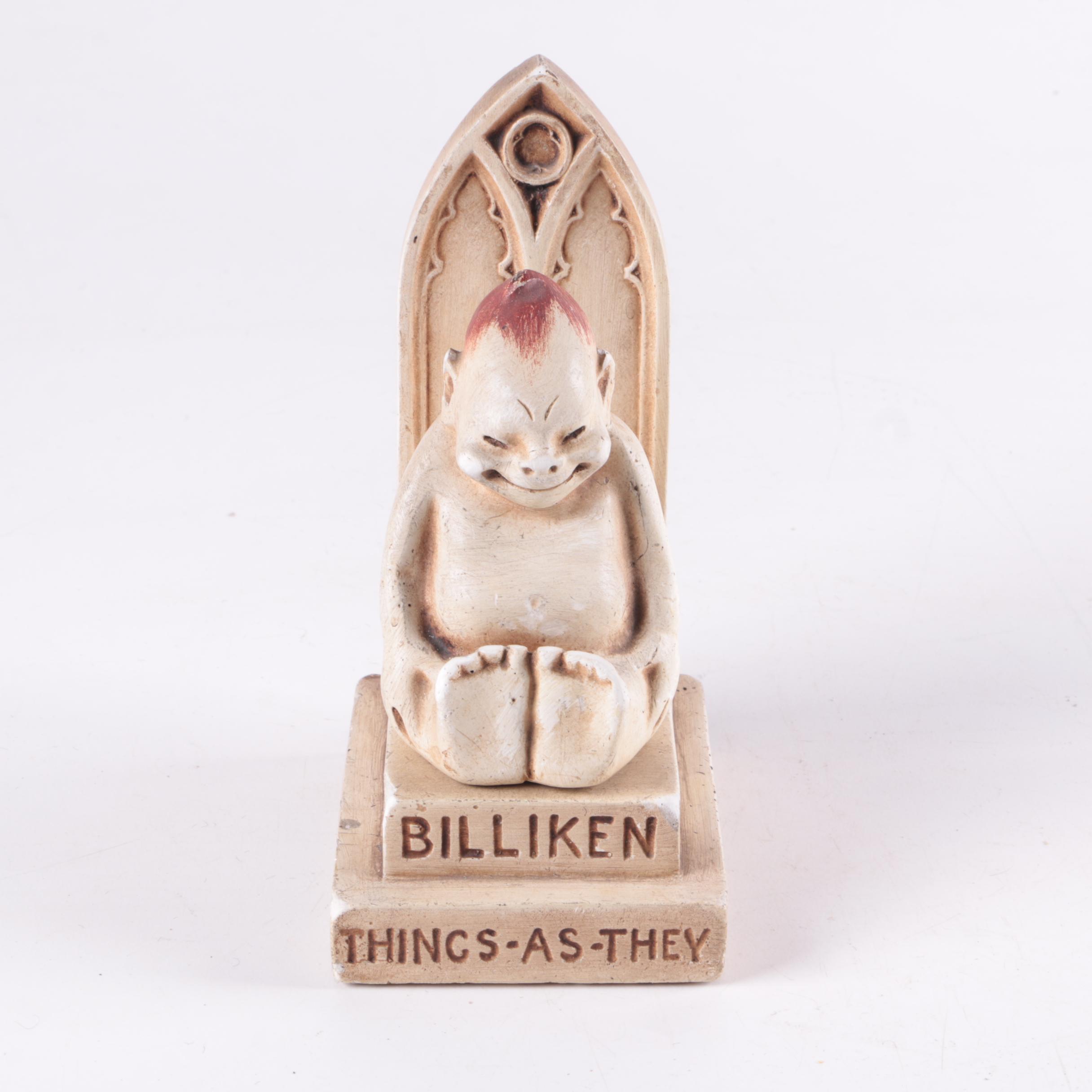Vintage Chalkware Billiken Good Luck Figurine
