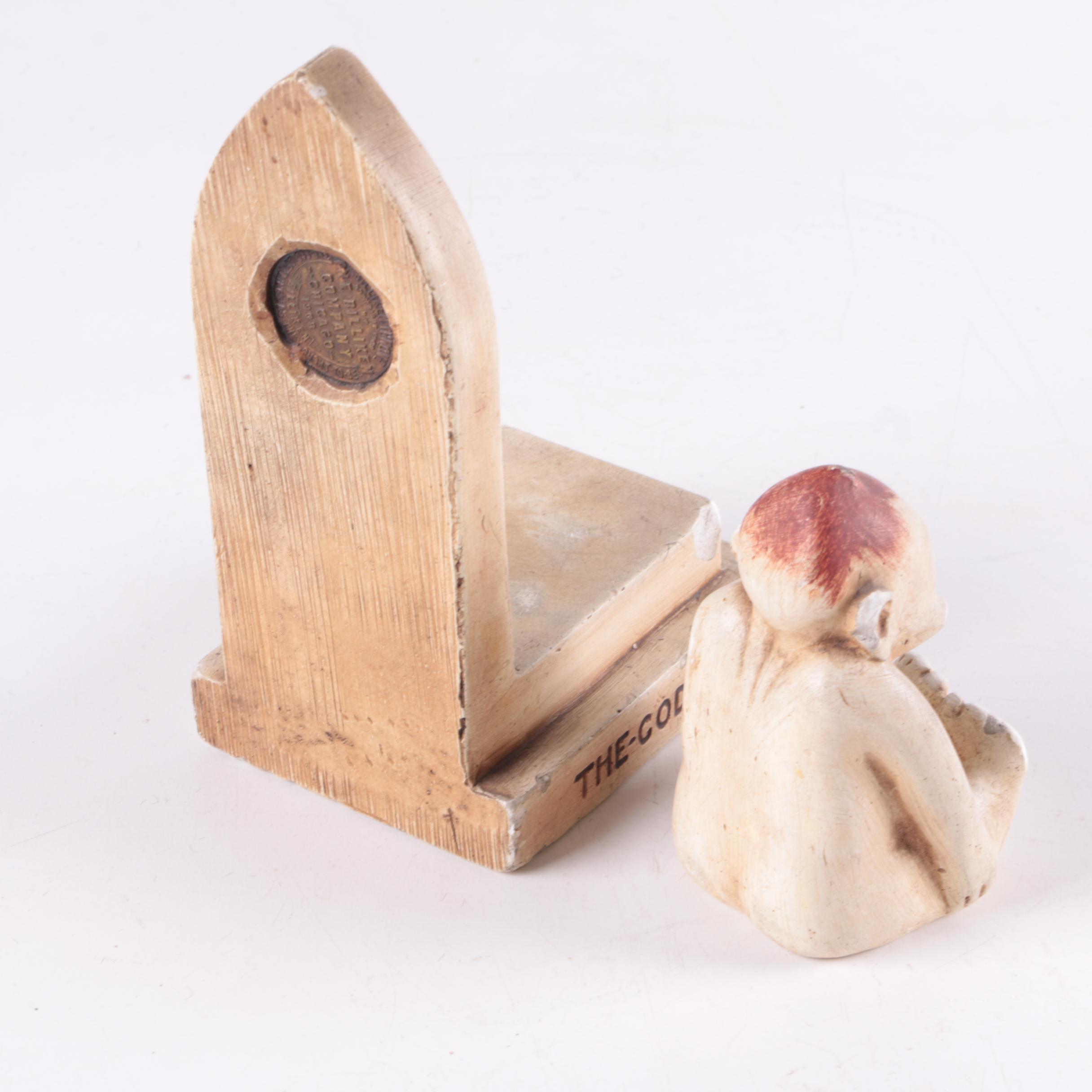 Vintage Chalkware Billiken Good Luck Figurine