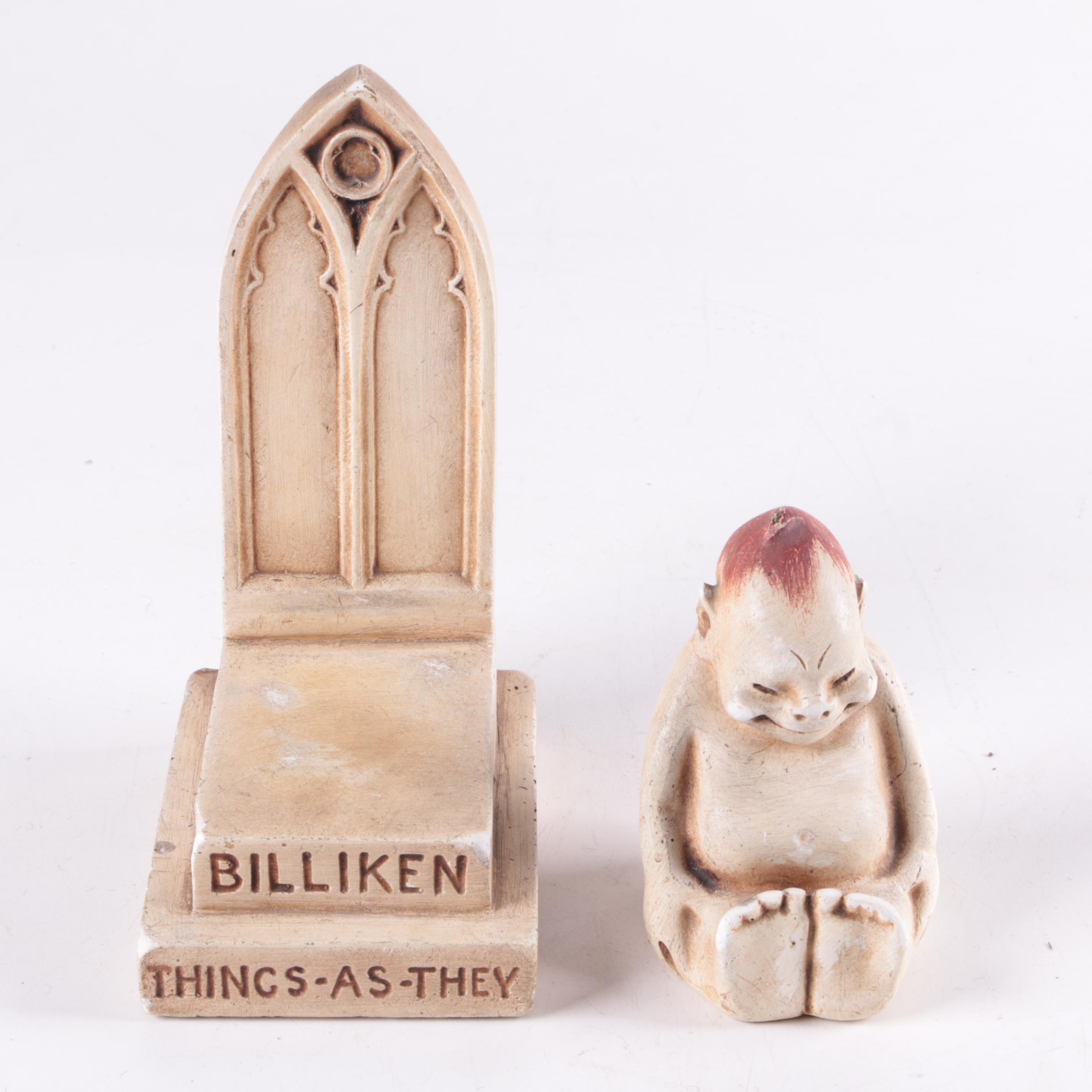 Vintage Chalkware Billiken Good Luck Figurine