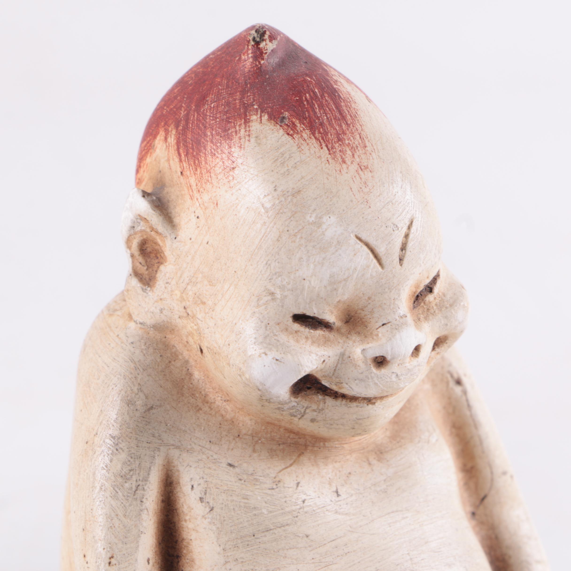 Vintage Chalkware Billiken Good Luck Figurine