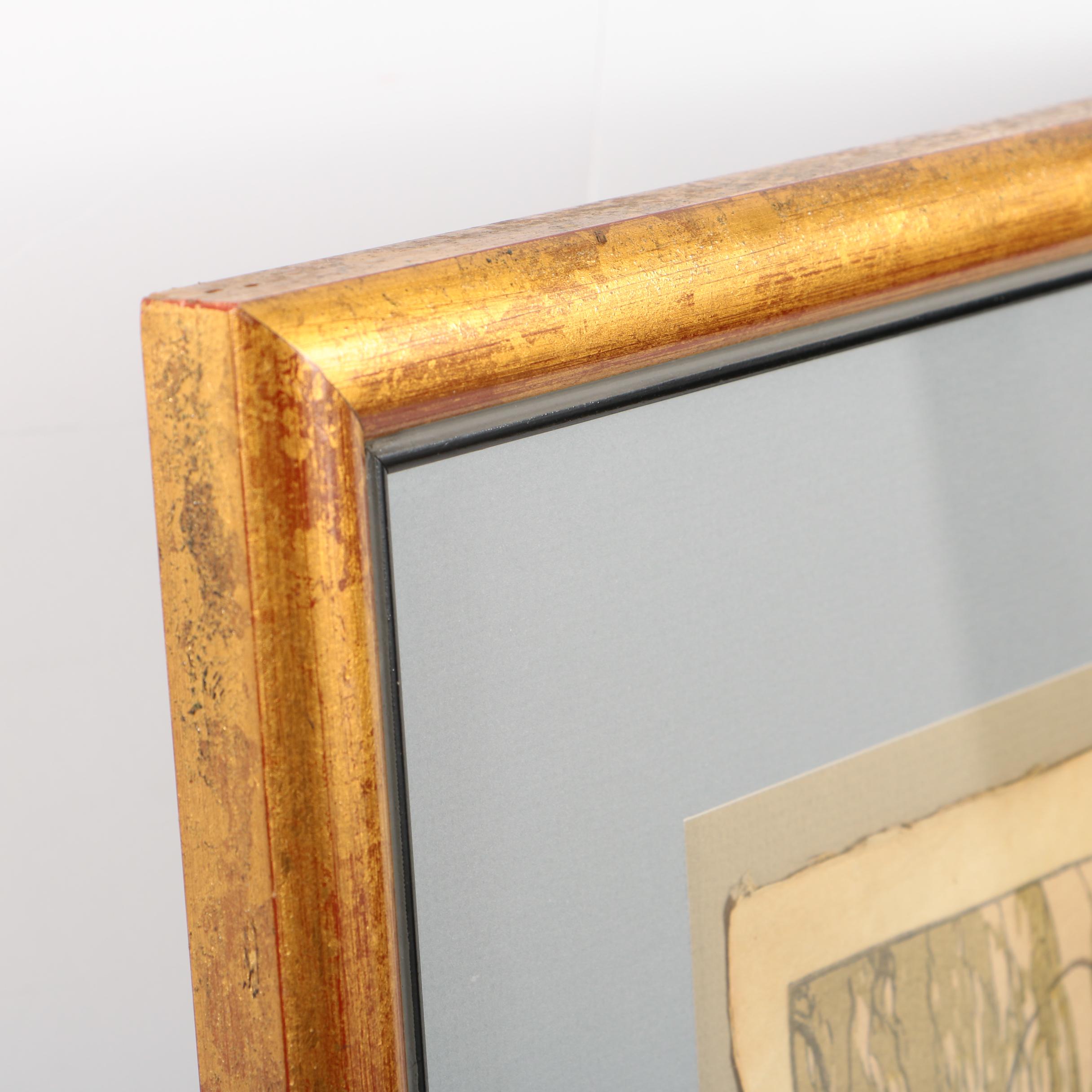 Hiroshi Yoshida Woodblock Print "Carp and Tortoises"