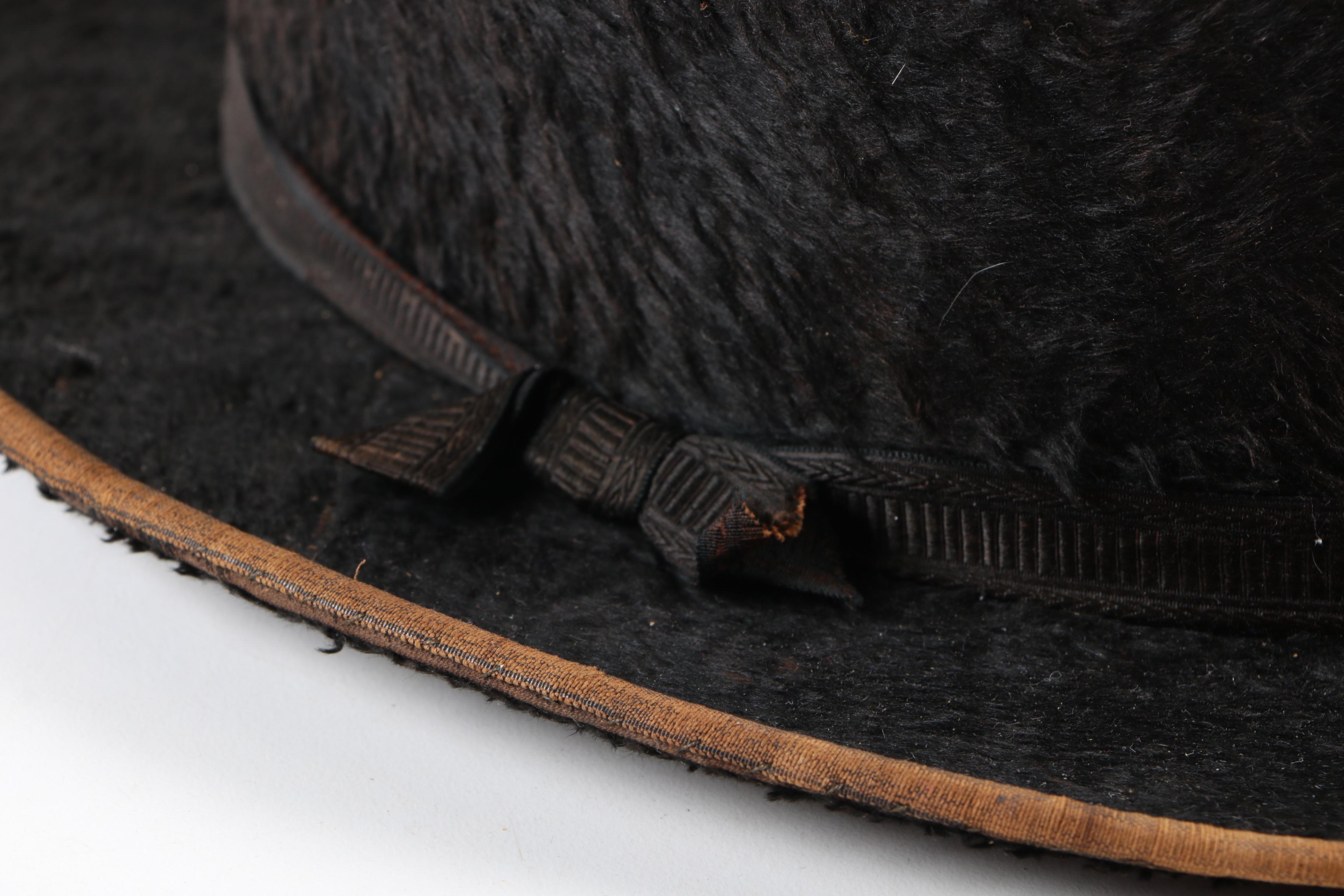 Victorian Greenough Jameson & Co. Black Sheared Beaver Fur Top Hat