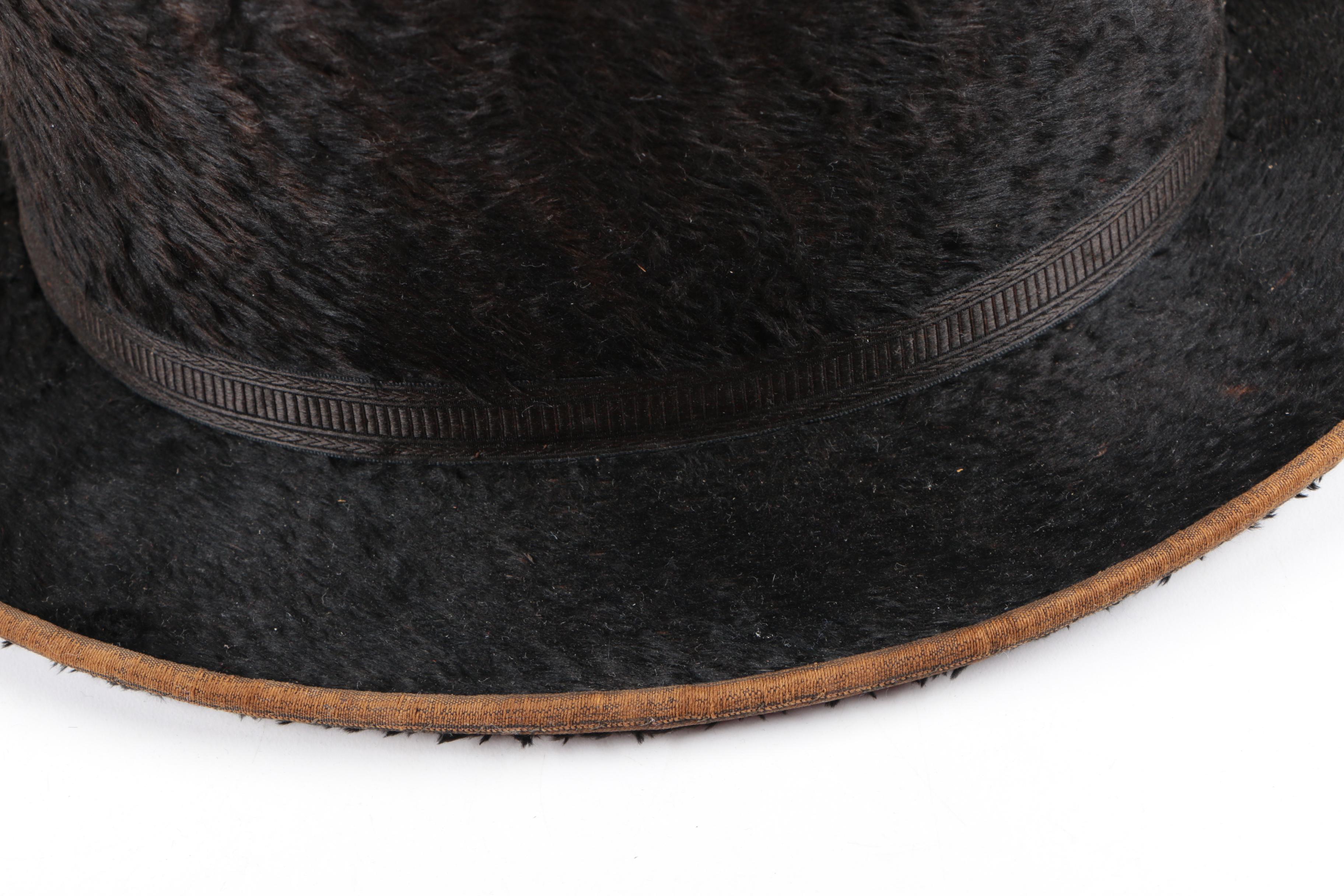 Victorian Greenough Jameson & Co. Black Sheared Beaver Fur Top Hat