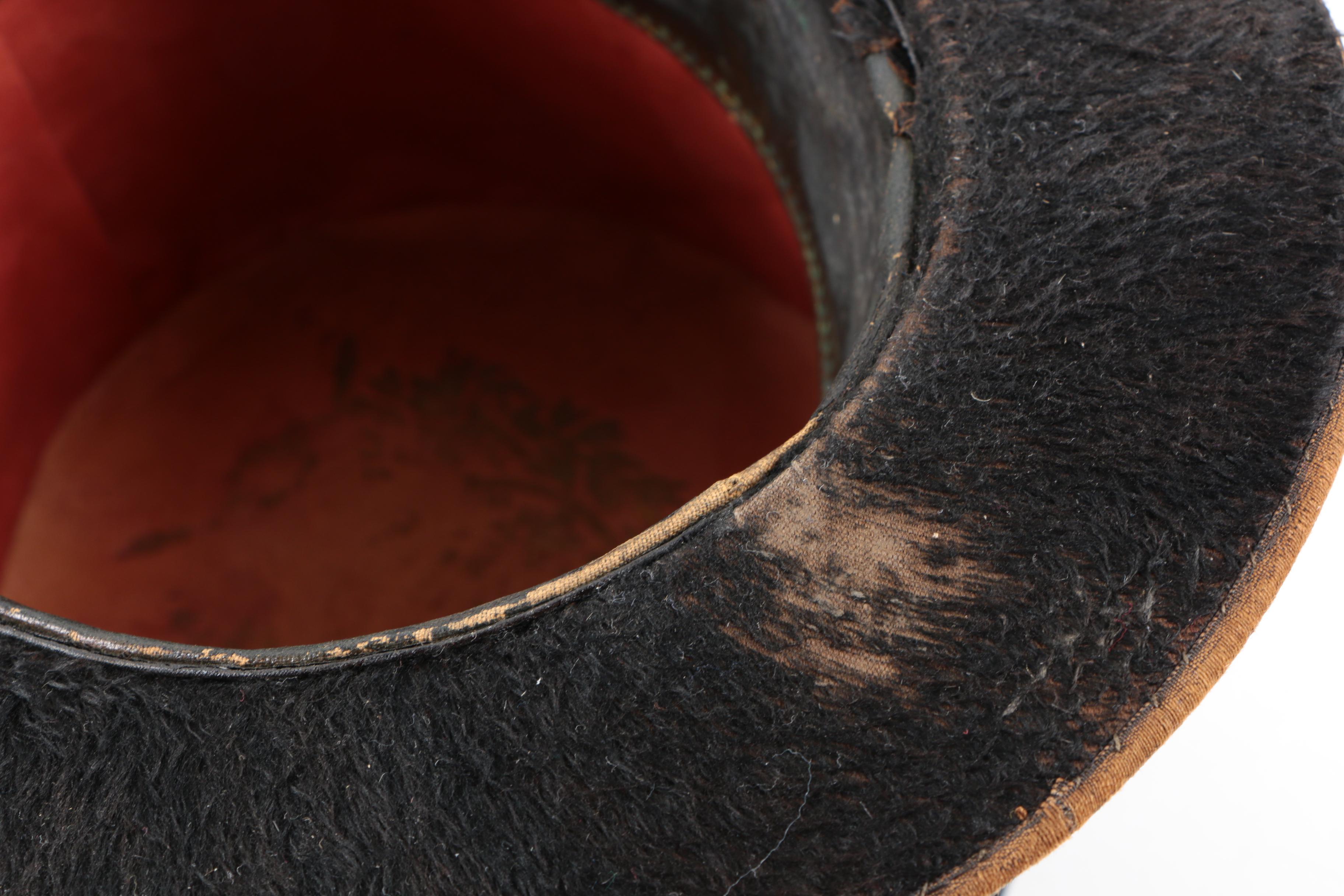 Victorian Greenough Jameson & Co. Black Sheared Beaver Fur Top Hat