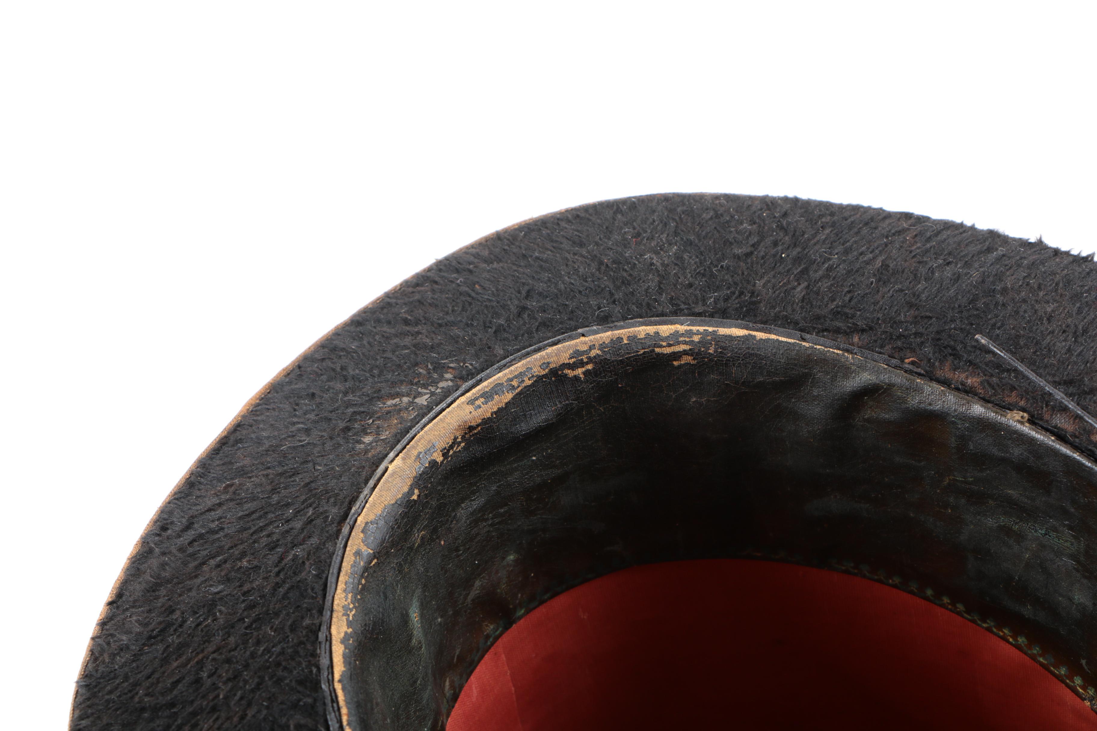 Victorian Greenough Jameson & Co. Black Sheared Beaver Fur Top Hat