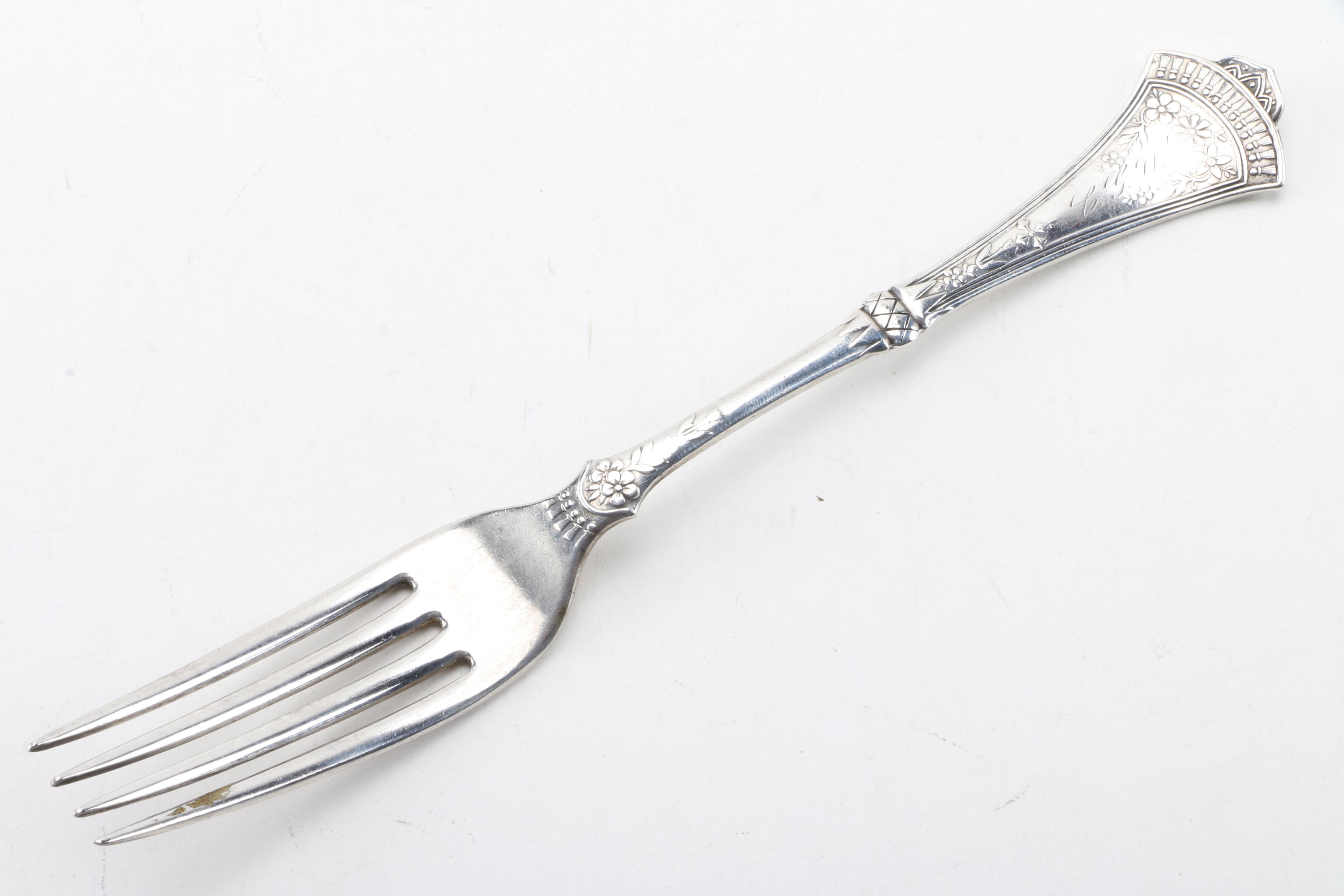 1847 Rogers Brothers "Crown" Neoclassical Style Silver Plate Dinner Forks