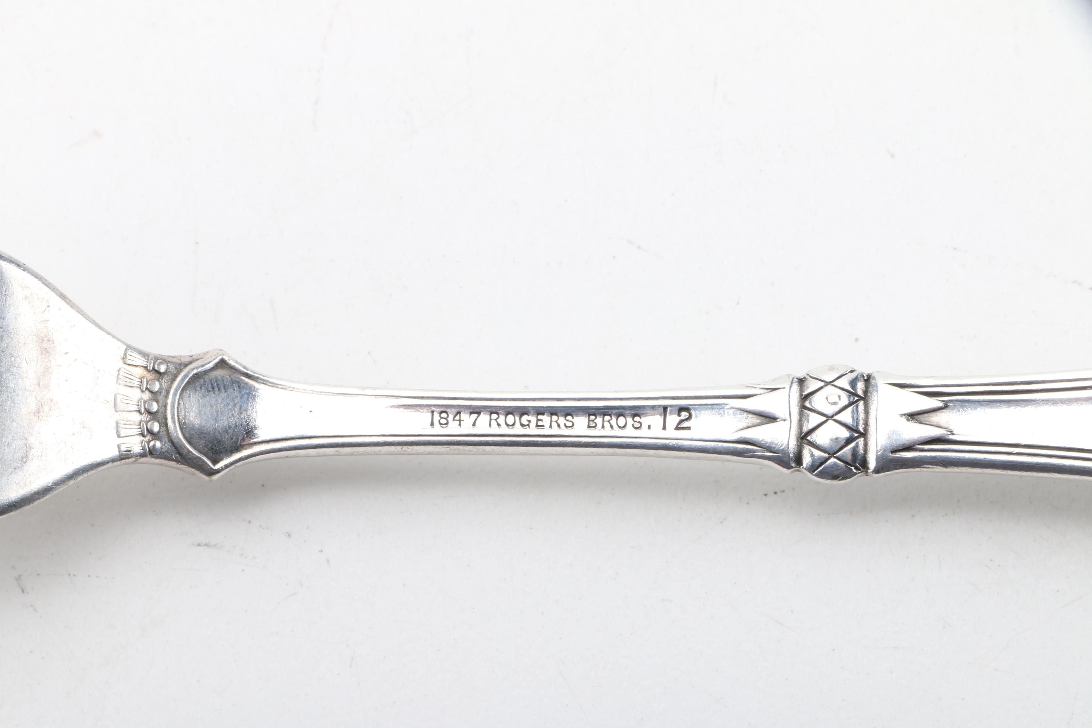 1847 Rogers Brothers "Crown" Neoclassical Style Silver Plate Dinner Forks