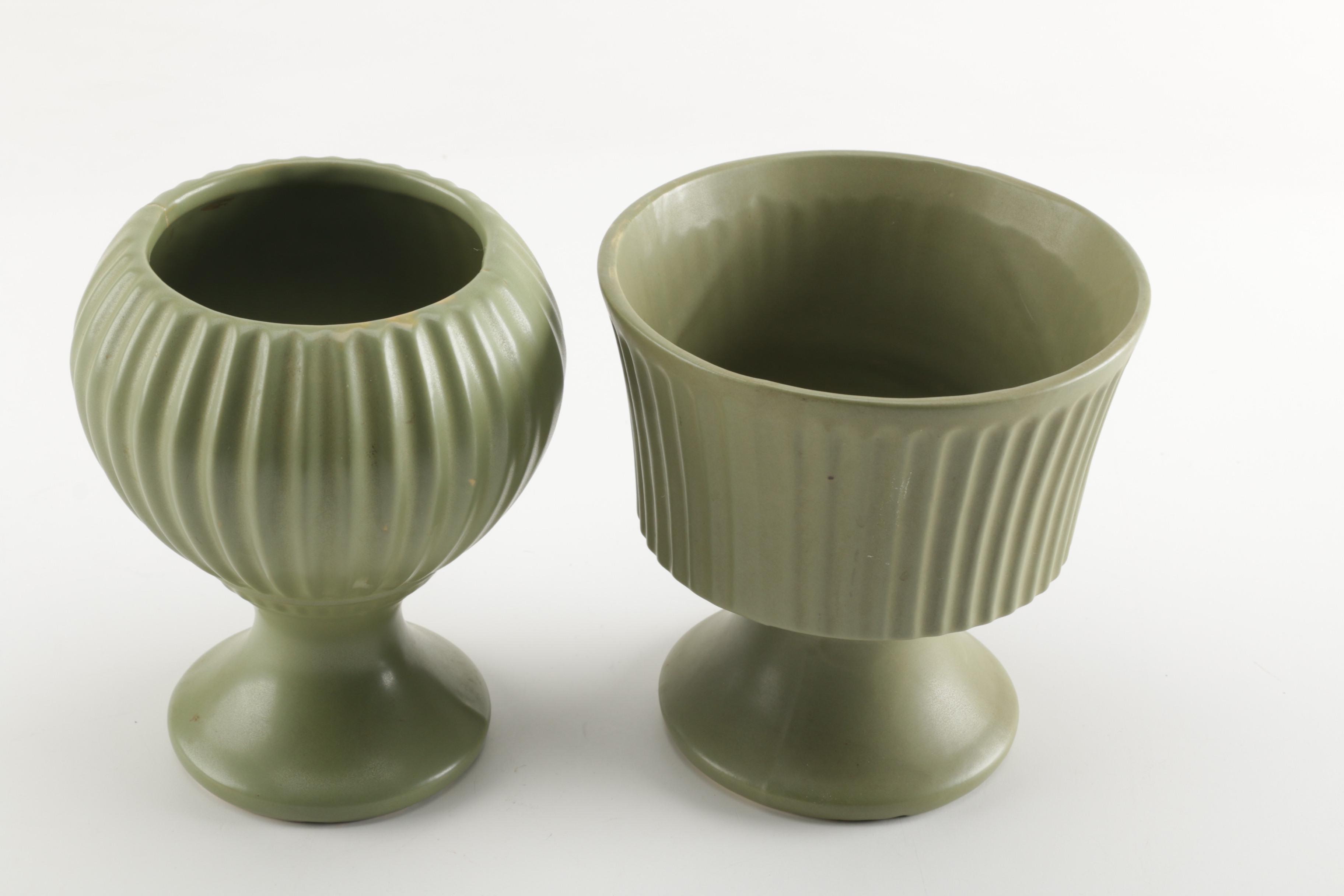 Vintage McCoy "Floraline" Pottery Vases