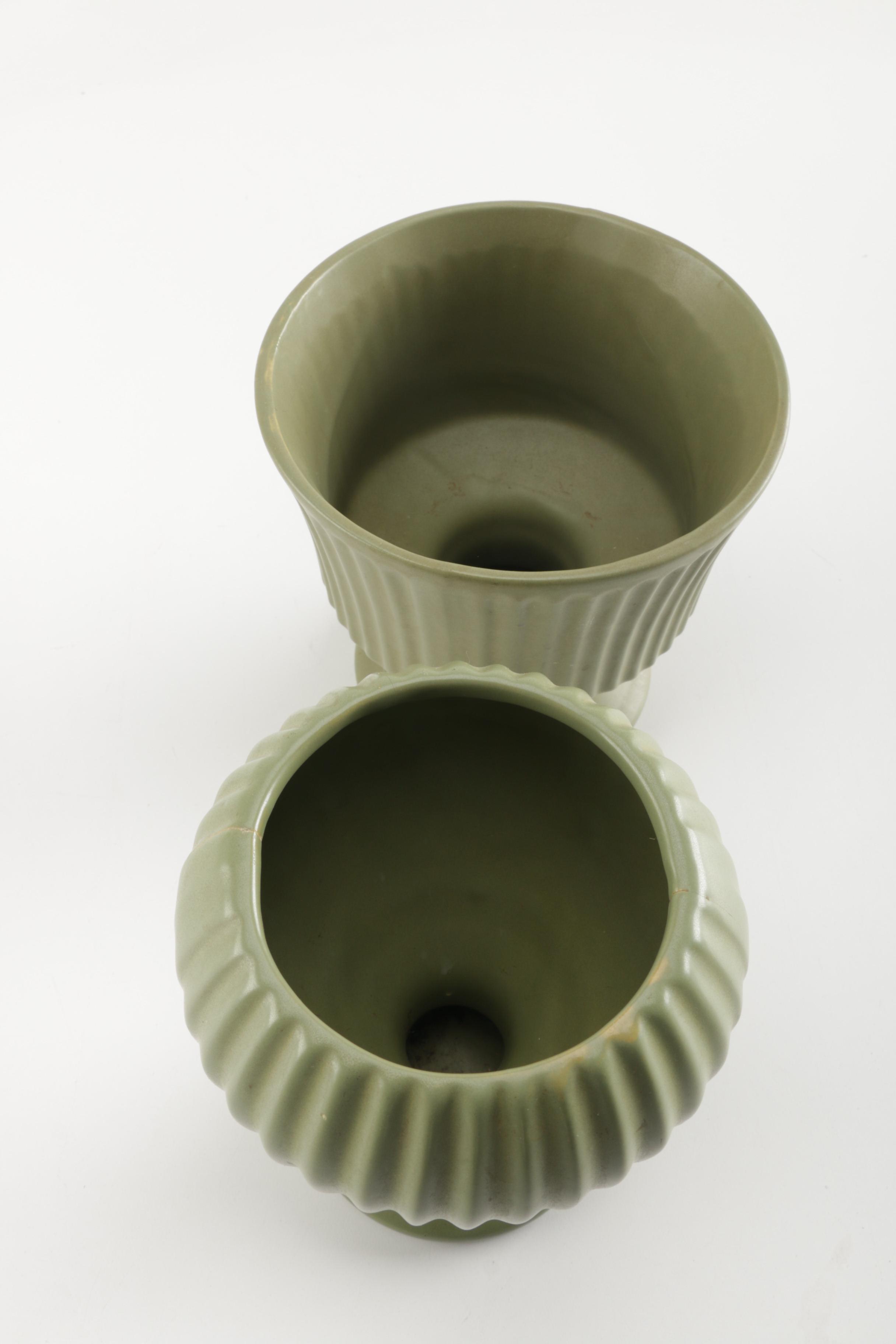 Vintage McCoy "Floraline" Pottery Vases