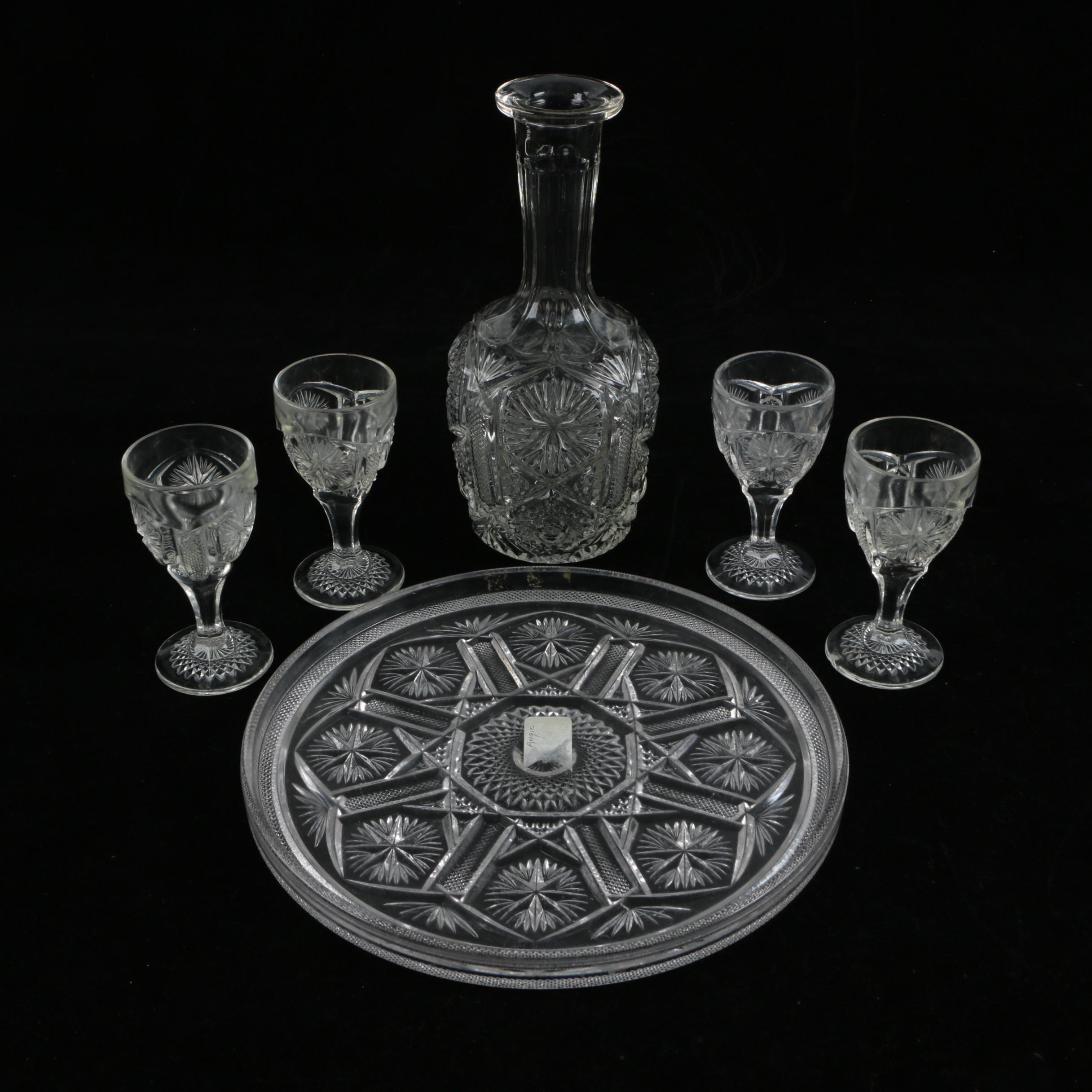 Vintage Pressed Glass Barware