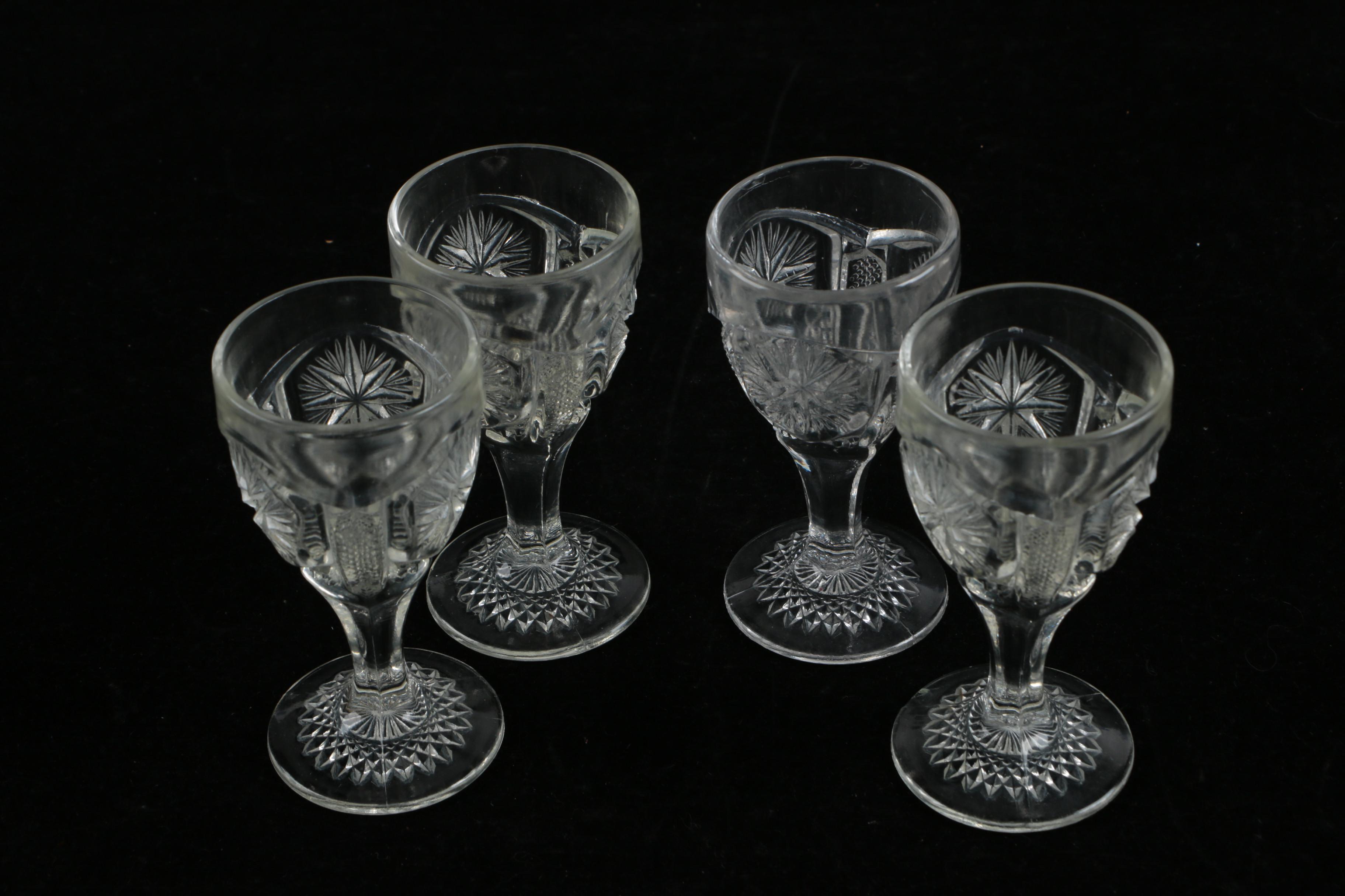 Vintage Pressed Glass Barware