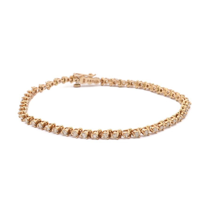 14K Gold and Diamond Link Bracelet