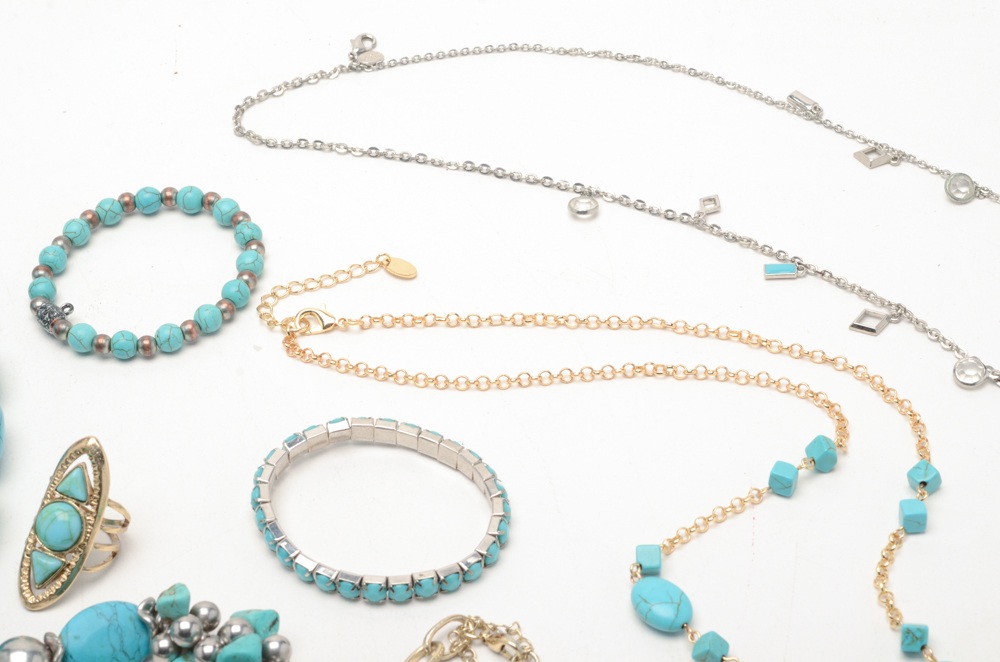 Faux Turquoise Costume Jewelry Assortment
