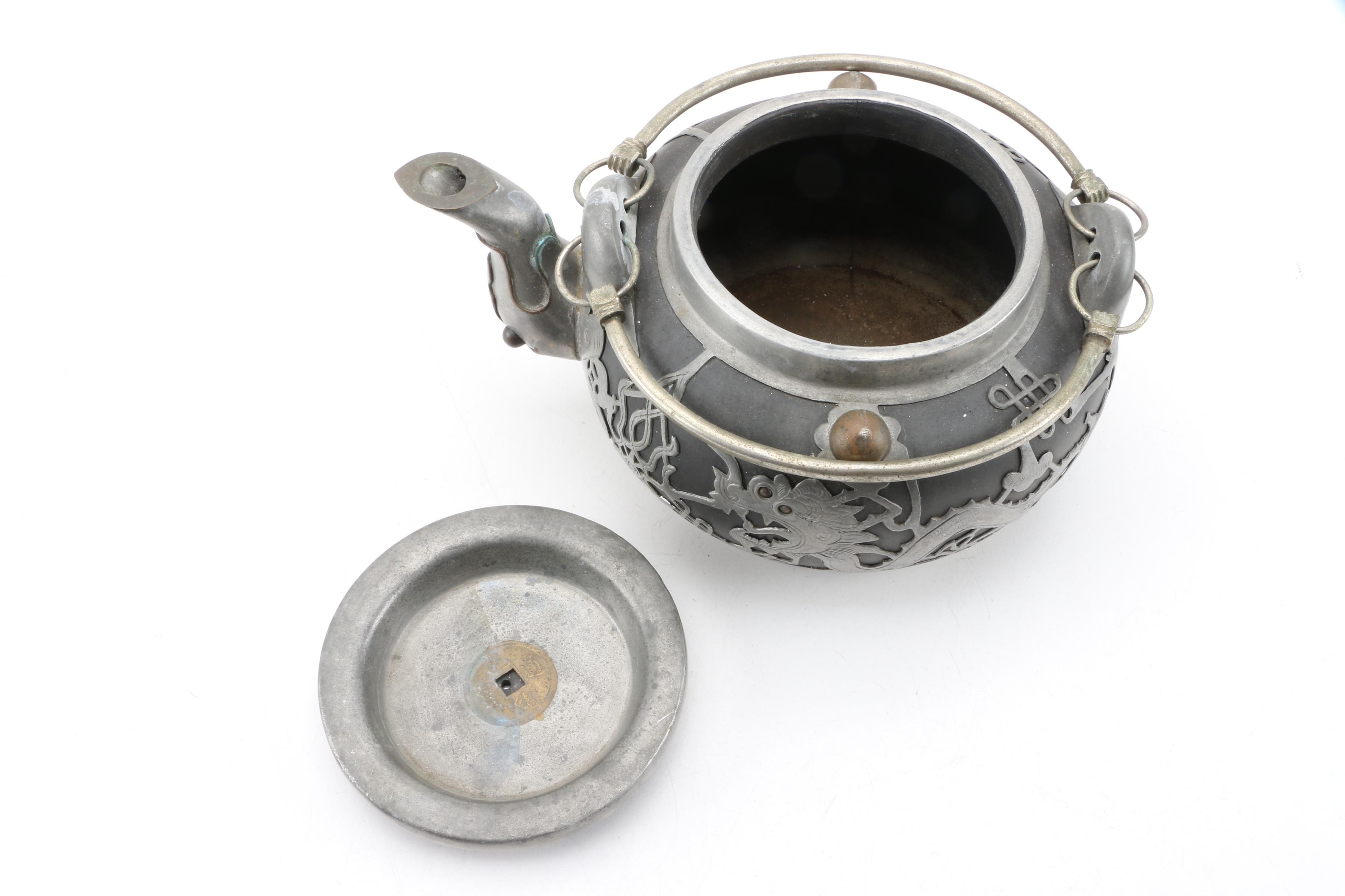 Chinese Tung King Shun Yixing Pottery and Paktong Tea Service