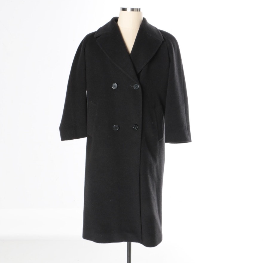 Women's Vintage Cinzia Rocca Black Wool Overcoat