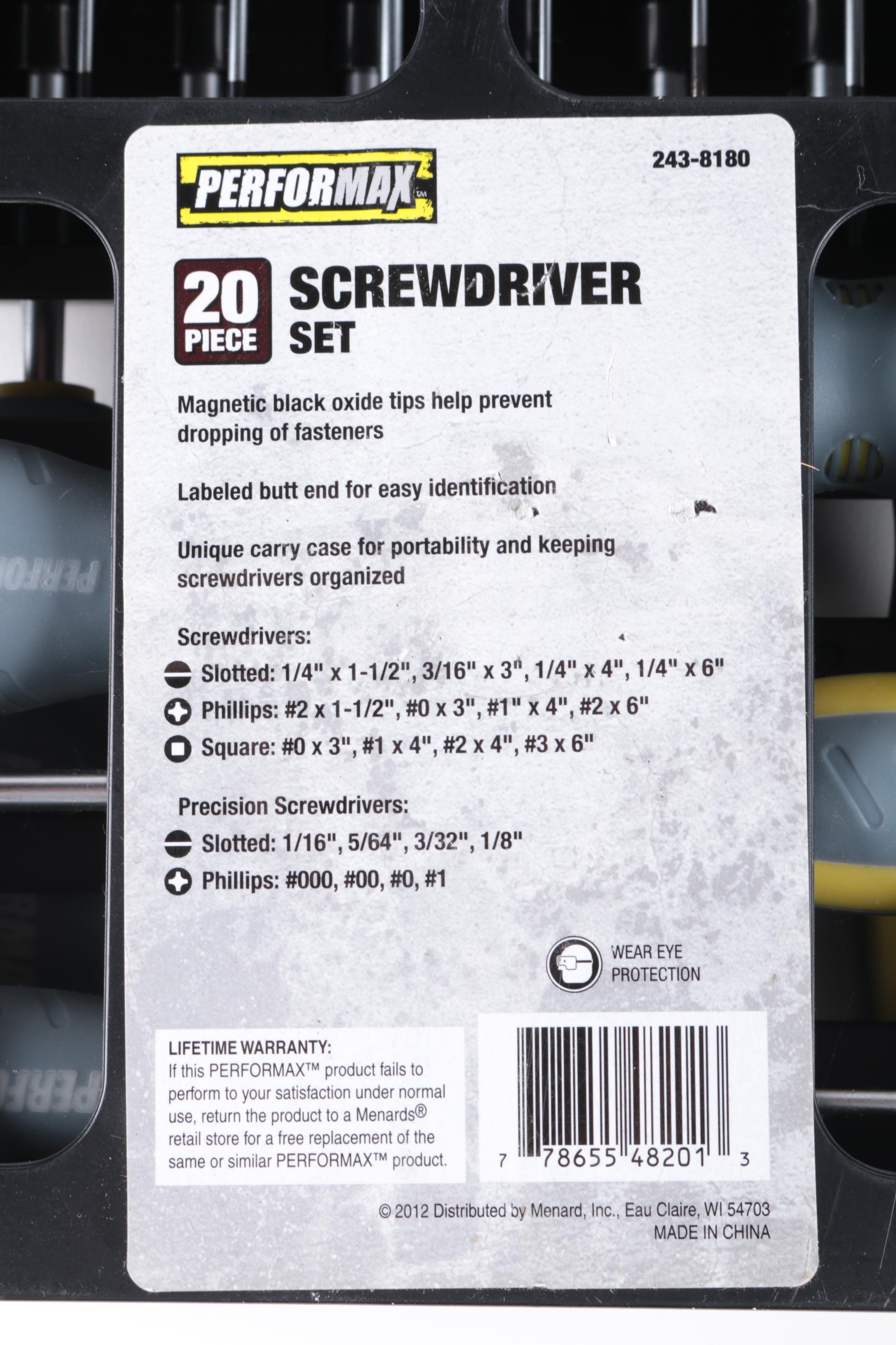 Performax Screwdriver Set and Wrench Set