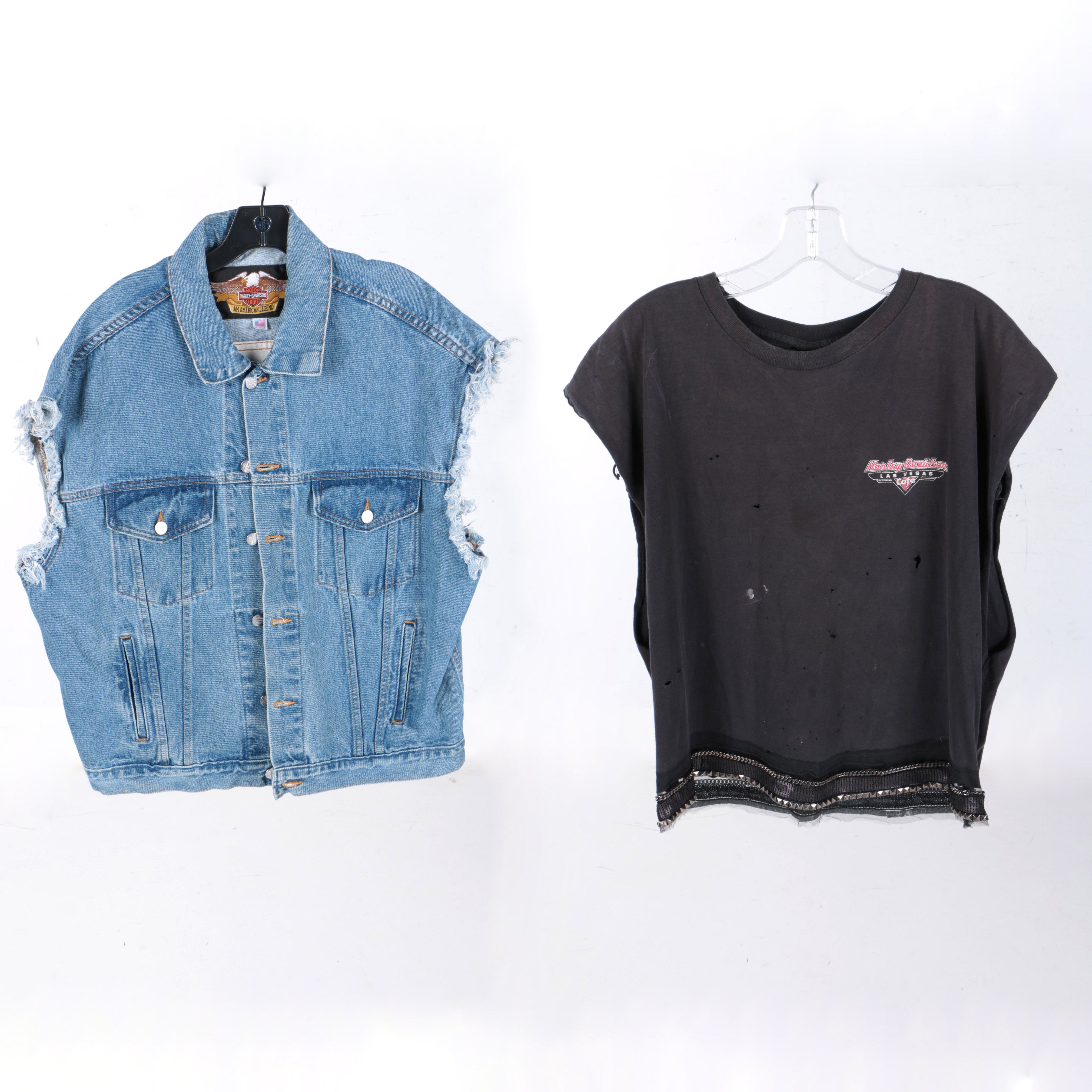Harley-Davidson Denim Vest and T-Shirt