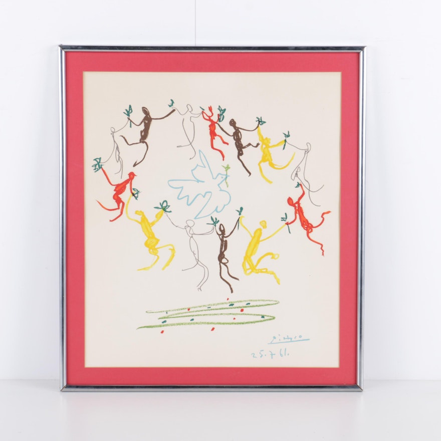 After Picasso Color Lithograph "The Dance of Youth"