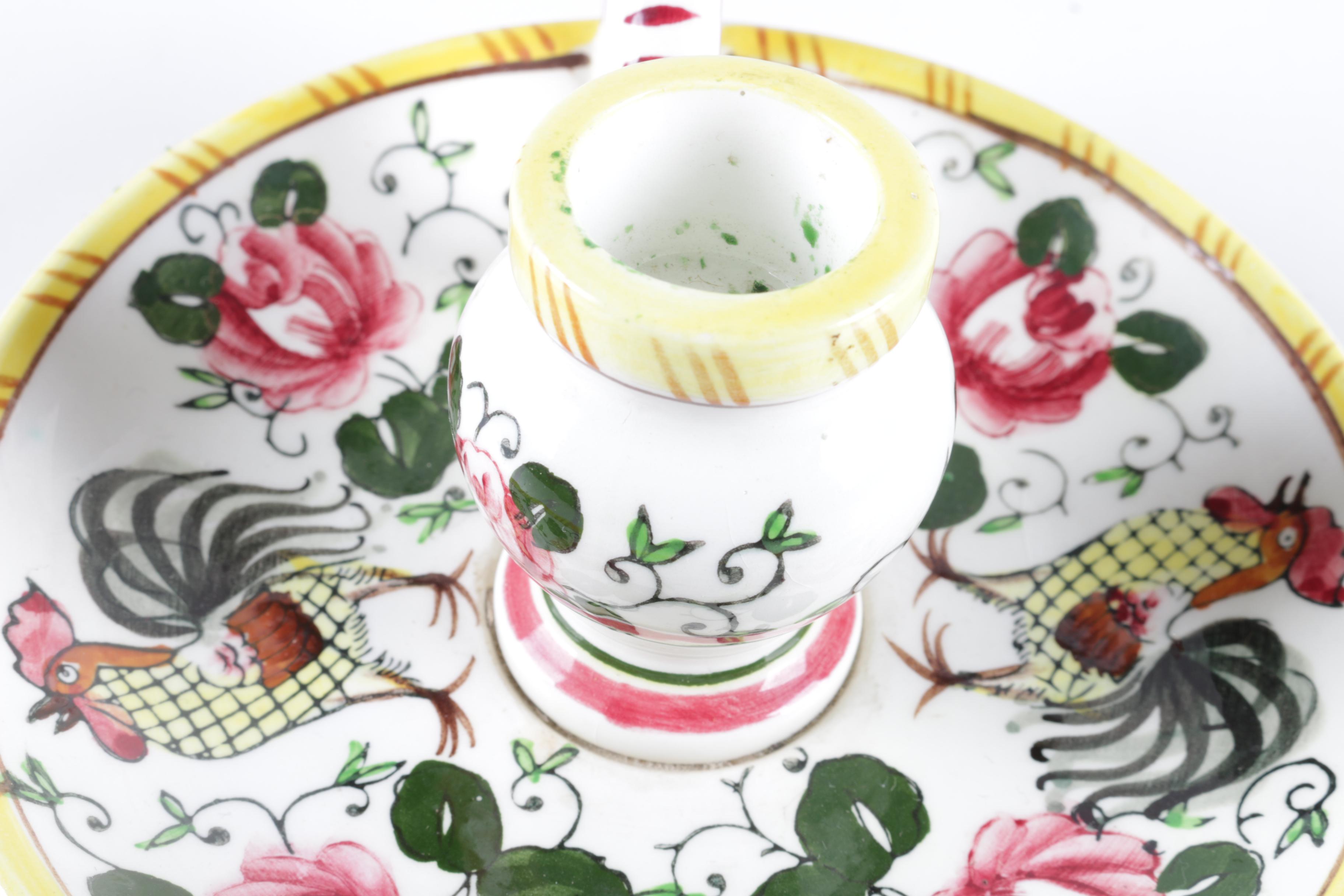 Pair of Vintage Ucacgo PY "Early Provincial" Handled Candle Holders