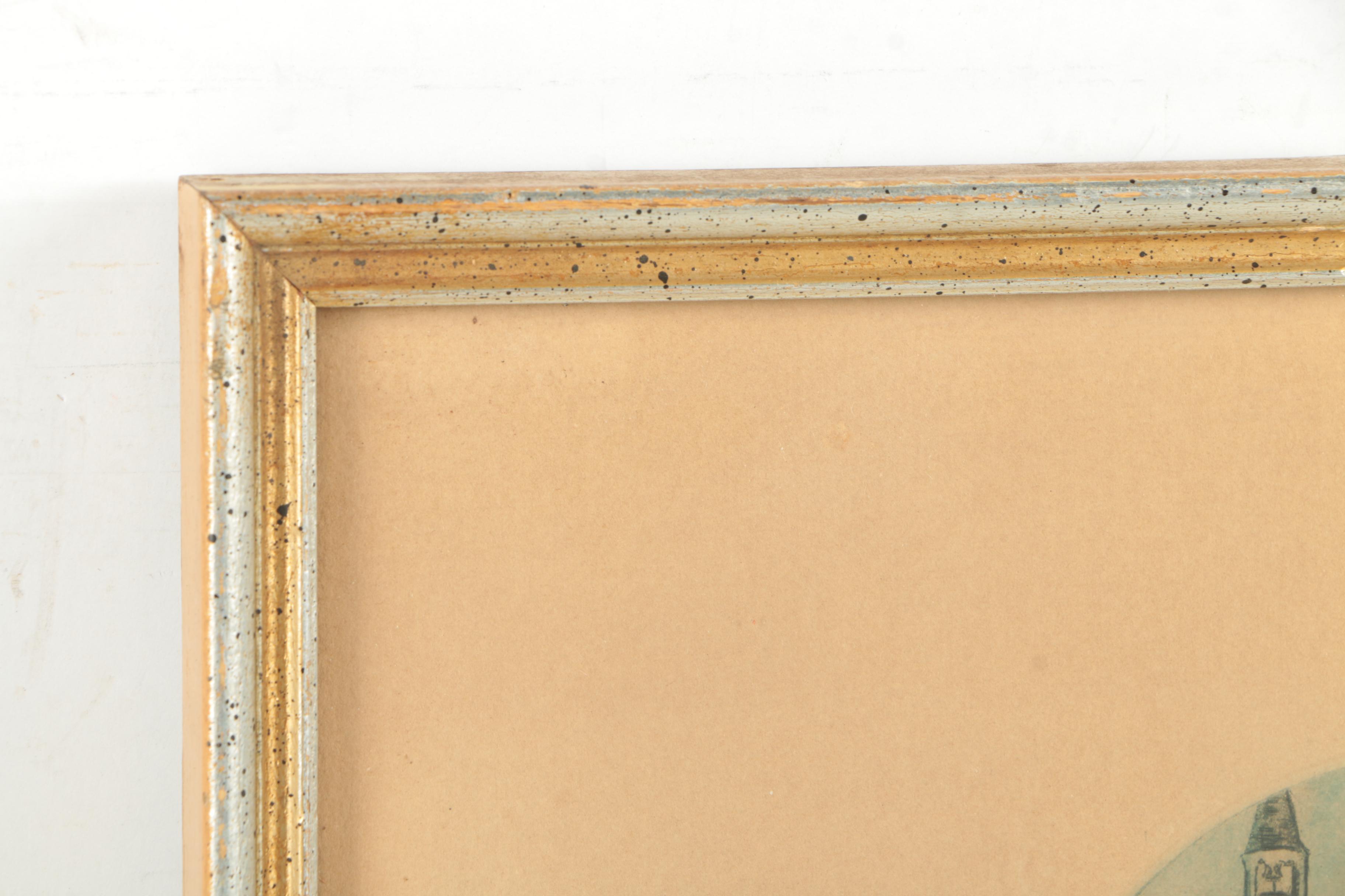 Vintage A la Poupee Etching of Paris Royal Palace