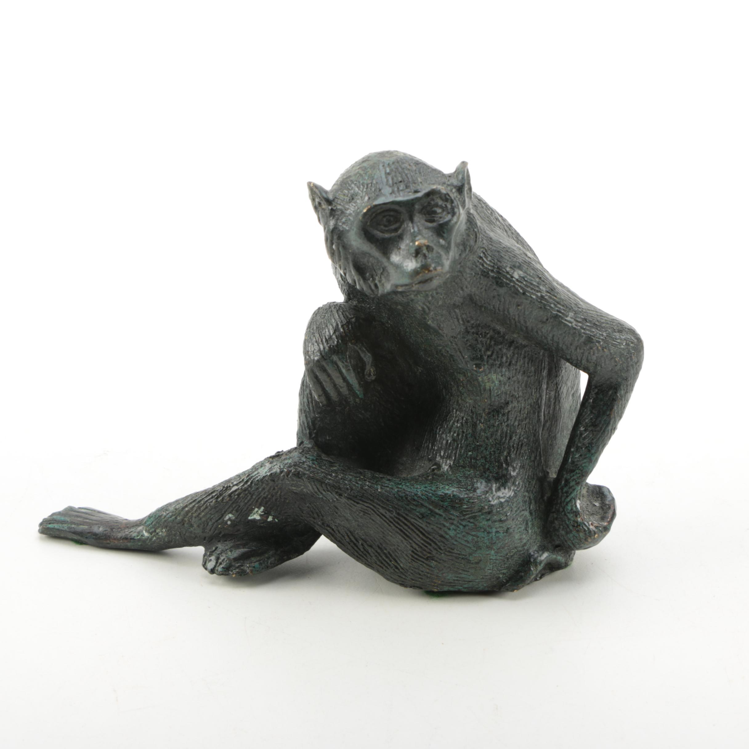 Maitland-Smith Monkey Candle Holders and Figurine