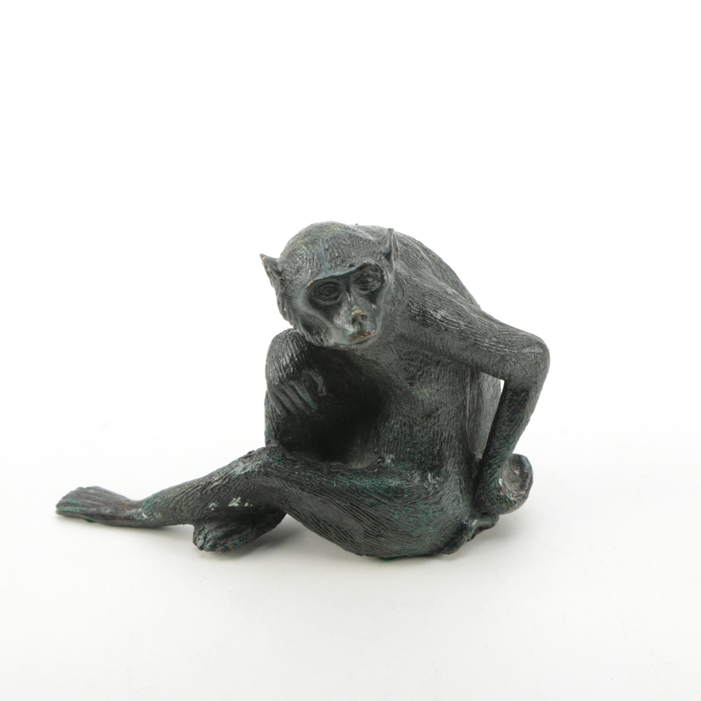 Maitland-Smith Monkey Candle Holders and Figurine