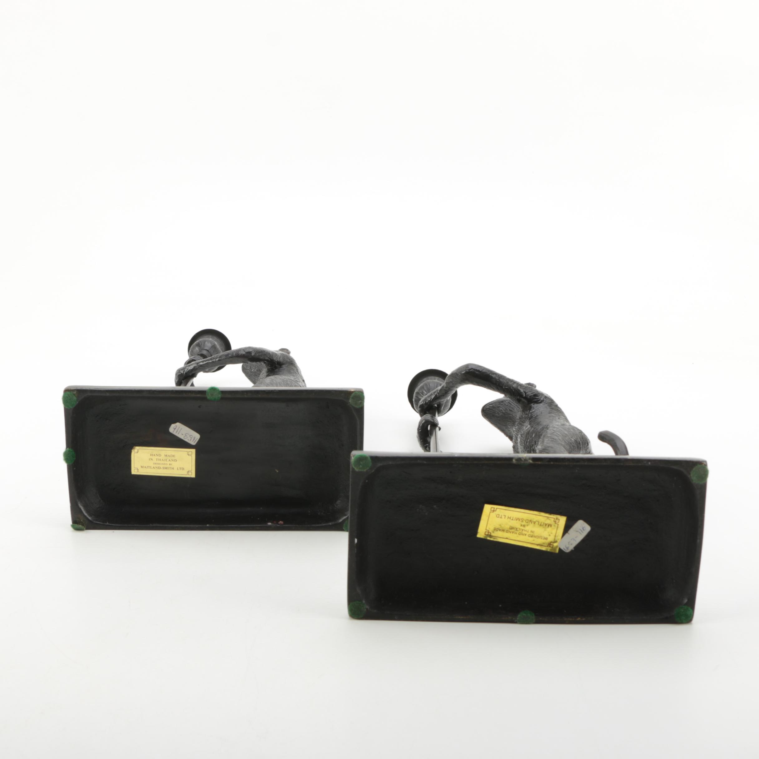 Maitland-Smith Monkey Candle Holders and Figurine