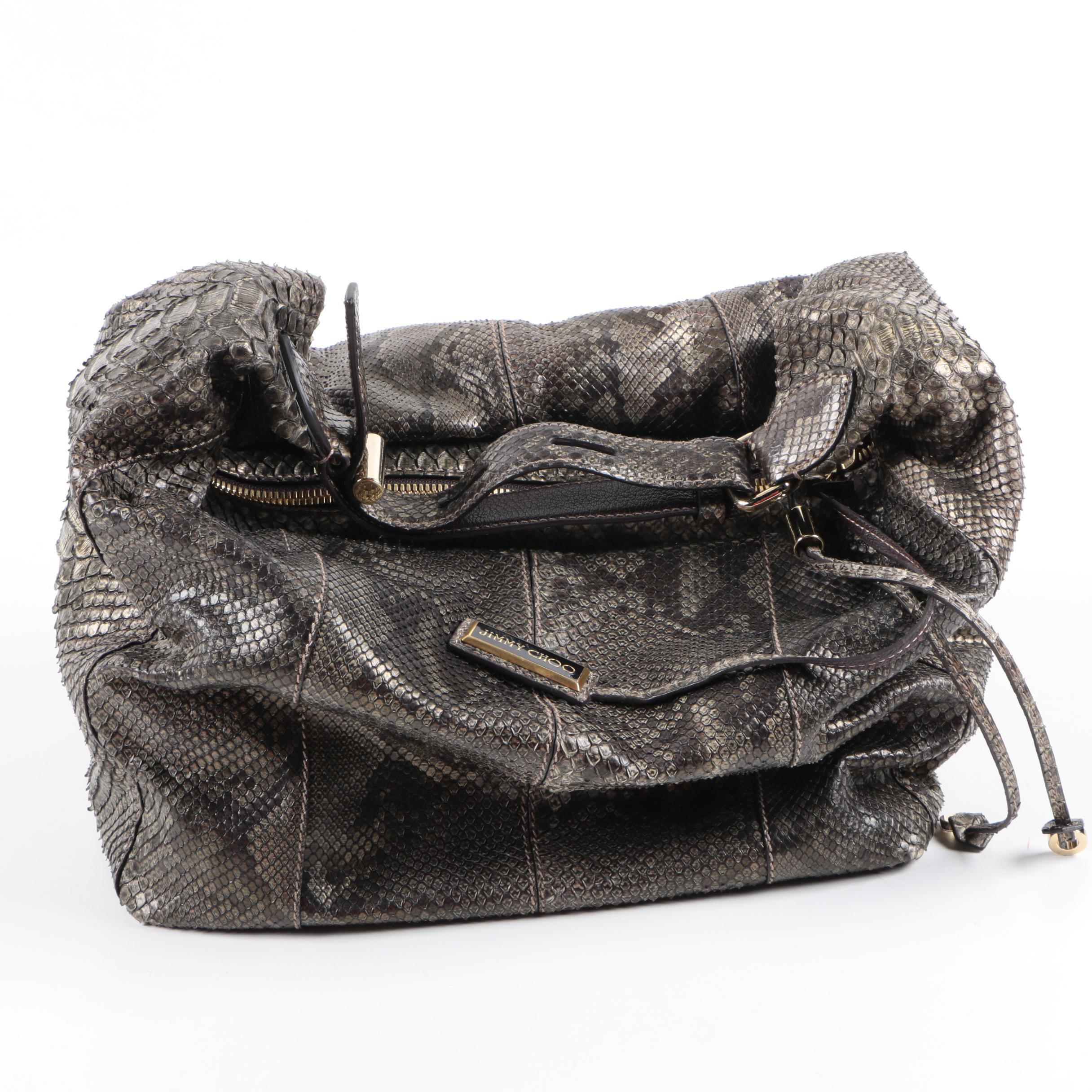 Jimmy Choo Python Skin Hobo Handbag