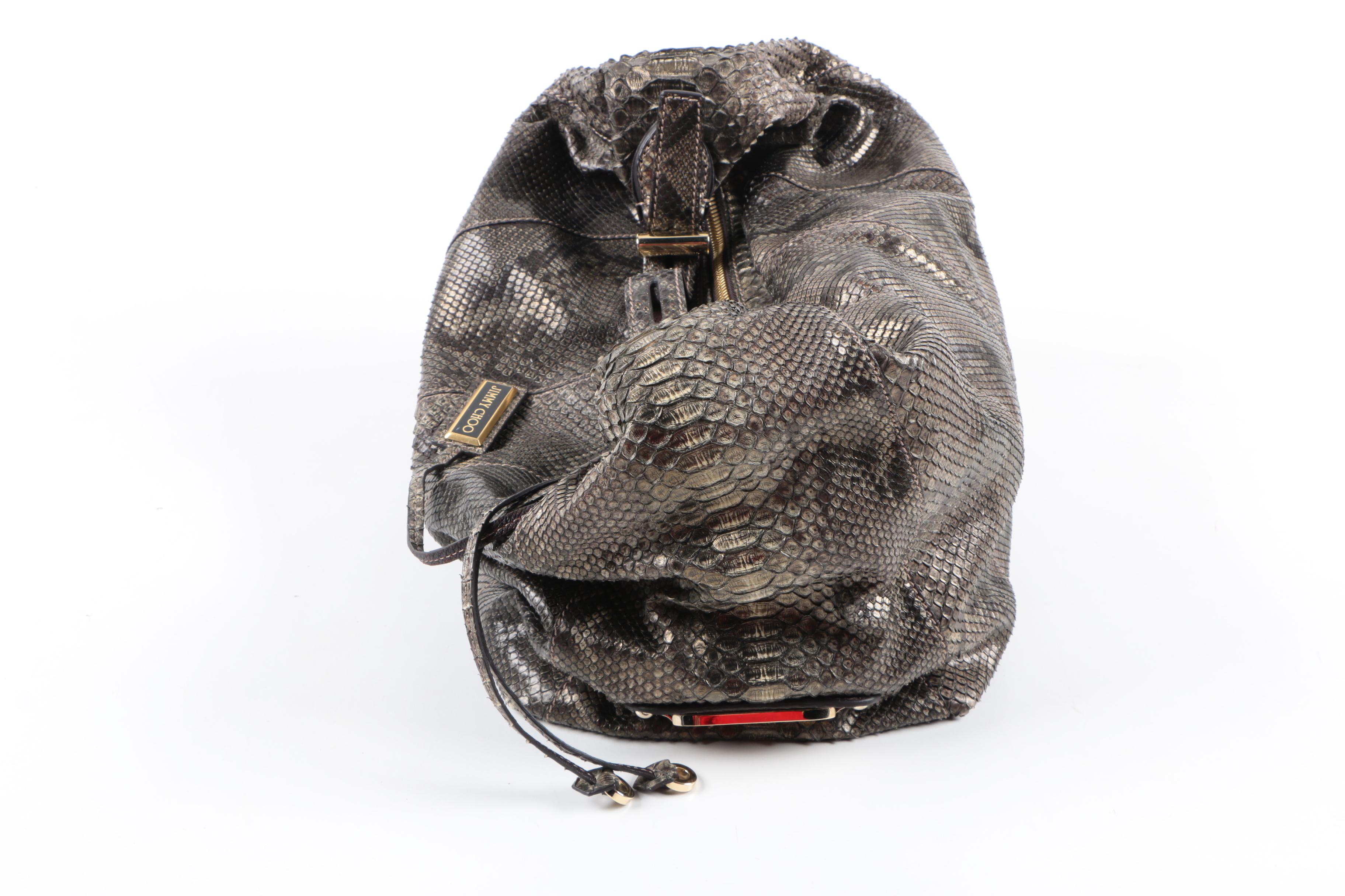 Jimmy Choo Python Skin Hobo Handbag