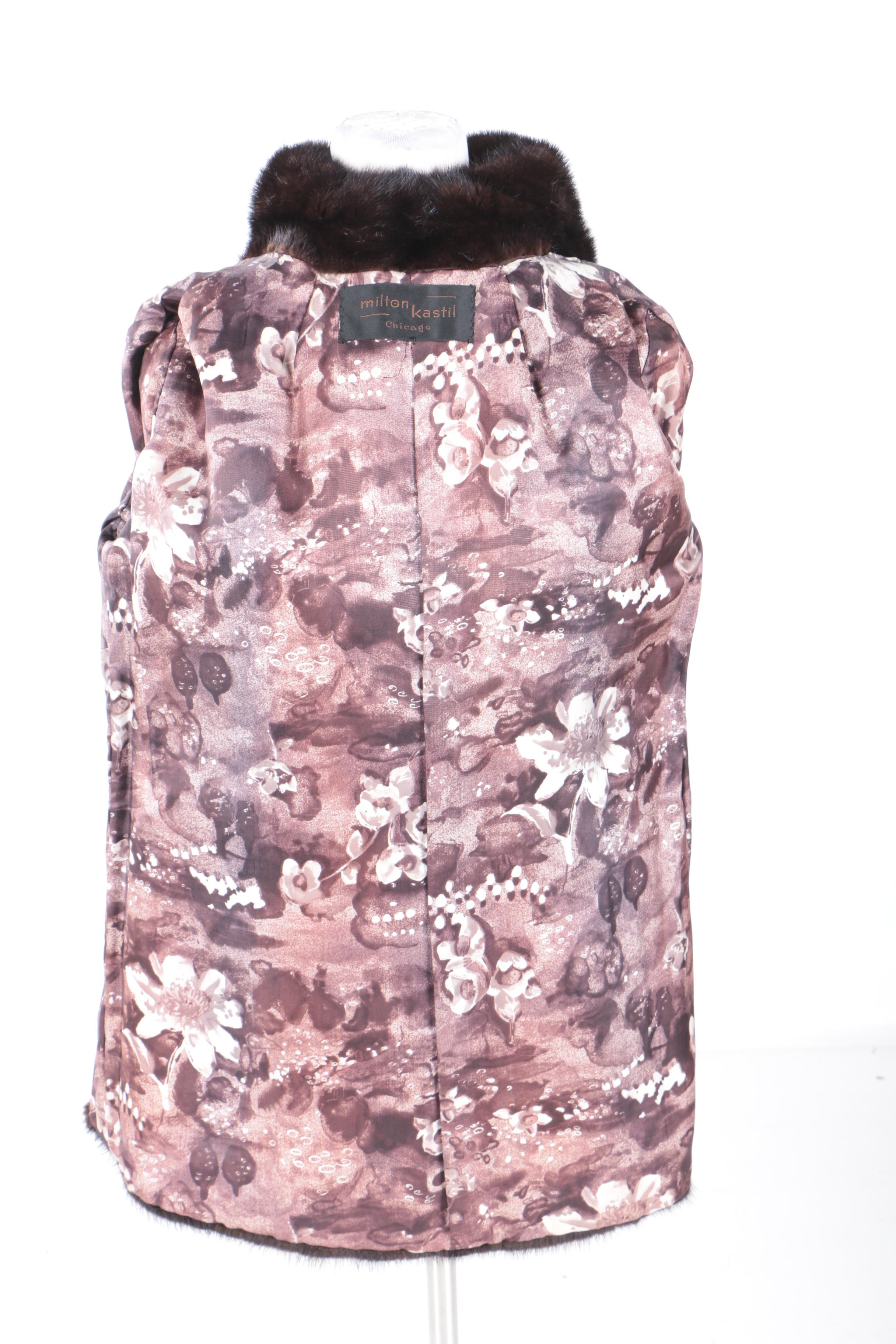 Milton Kastil Leather and Mink Coat