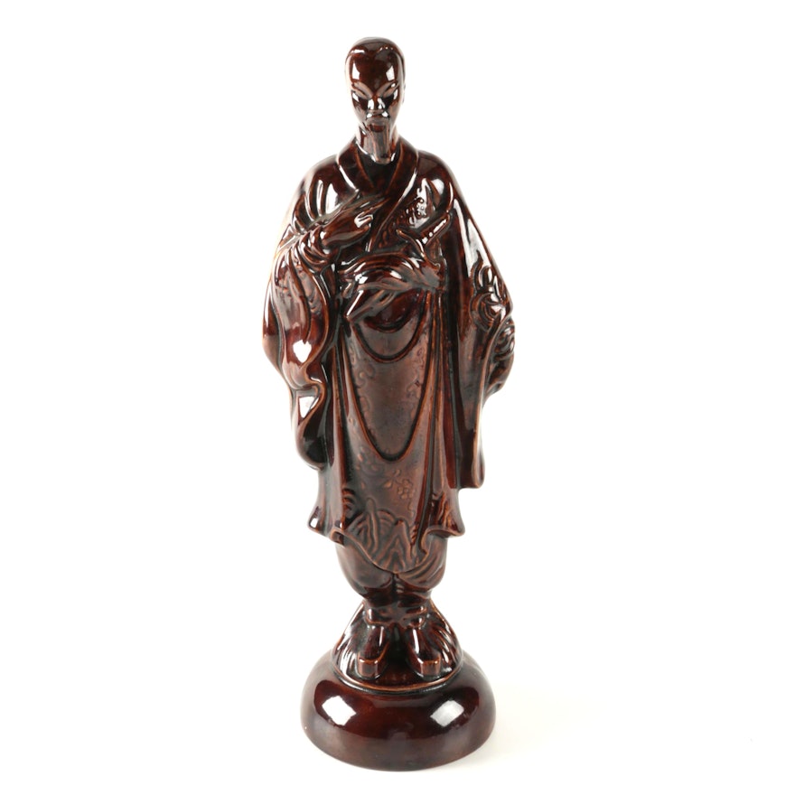 East Asian Inspired Glazed Ceramic Figure