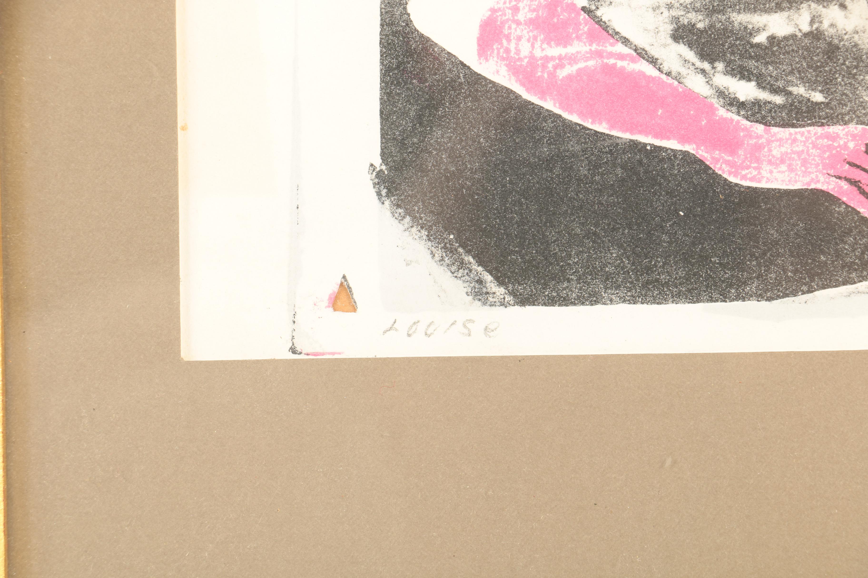 Etching on Paper of Expressionist Inspired Portrait "Louise"