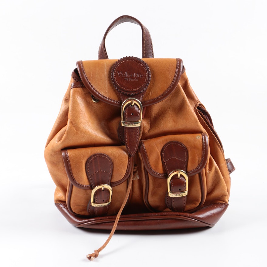 Valentino Di Paolo Italy Leather Convertible Backpack Hobo Shoulder Bag