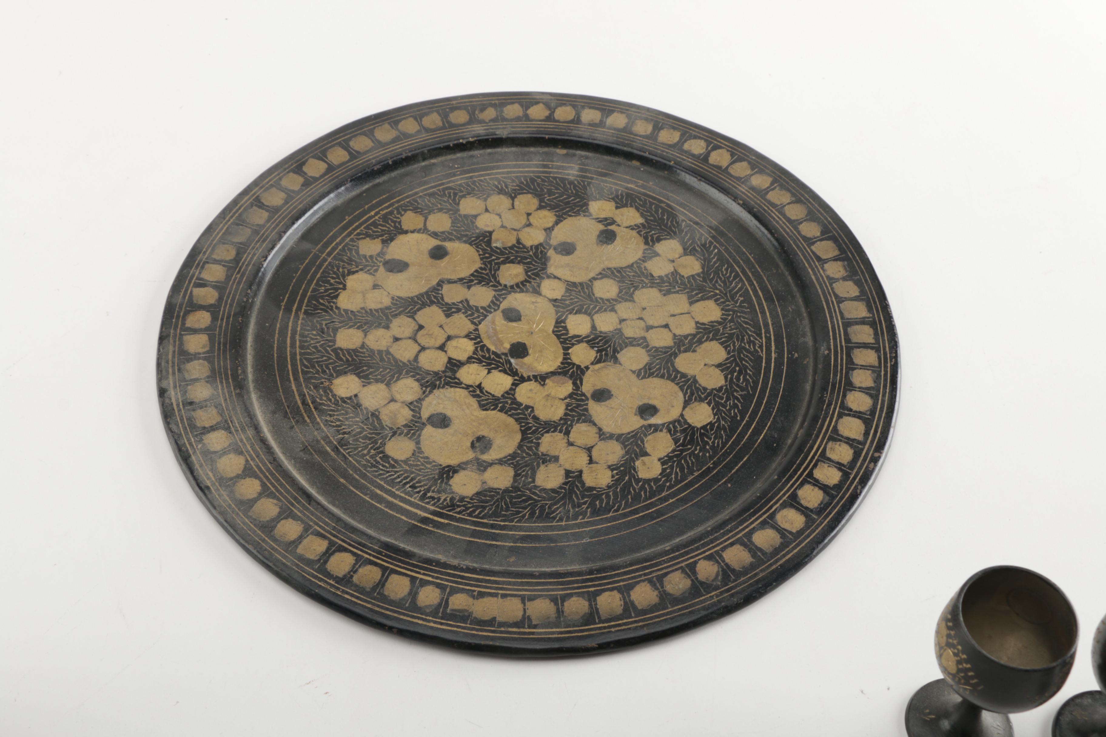 Two-Toned Metal Arabic Tea Set