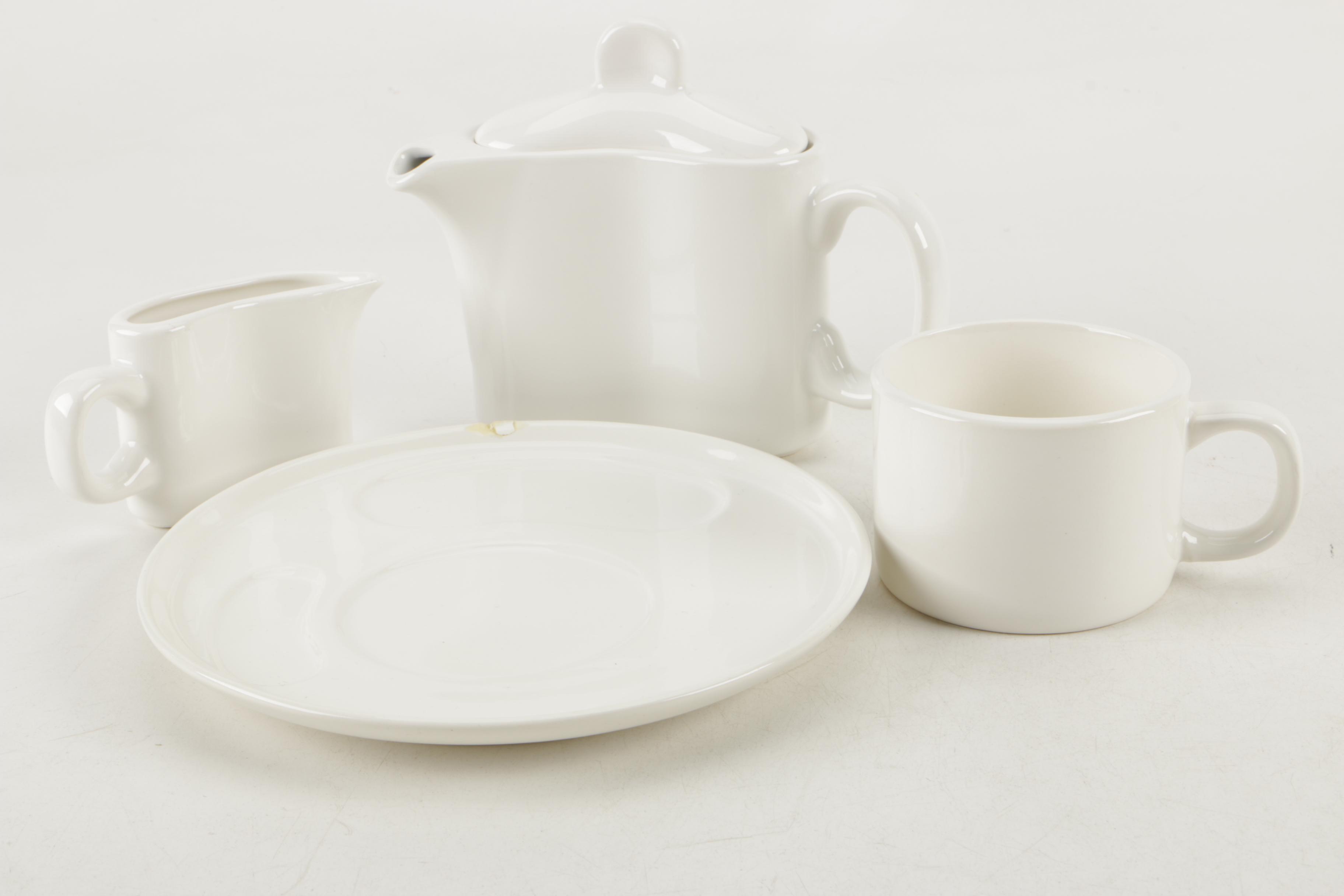 Contemporary All White Tea and Coffee Services