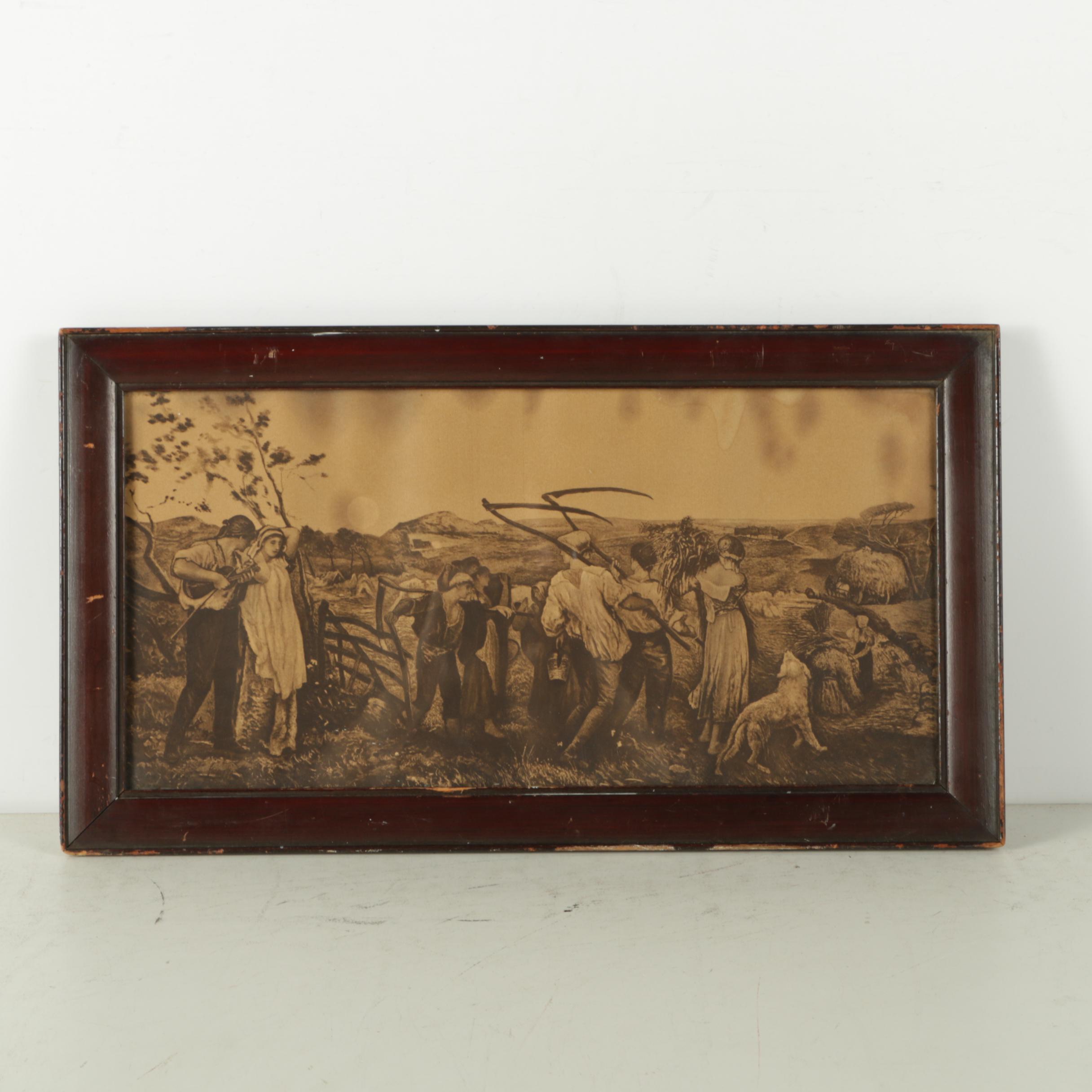 Halftone Reproduction Print after "Harvest Moon" by George Heming Mason