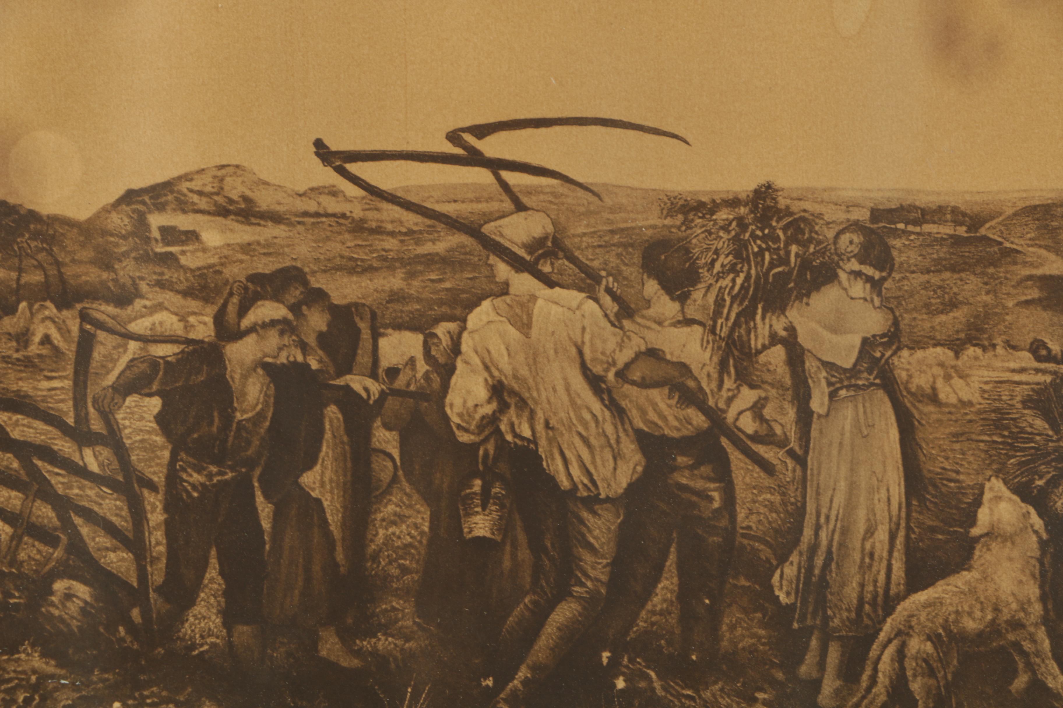 Halftone Reproduction Print after "Harvest Moon" by George Heming Mason