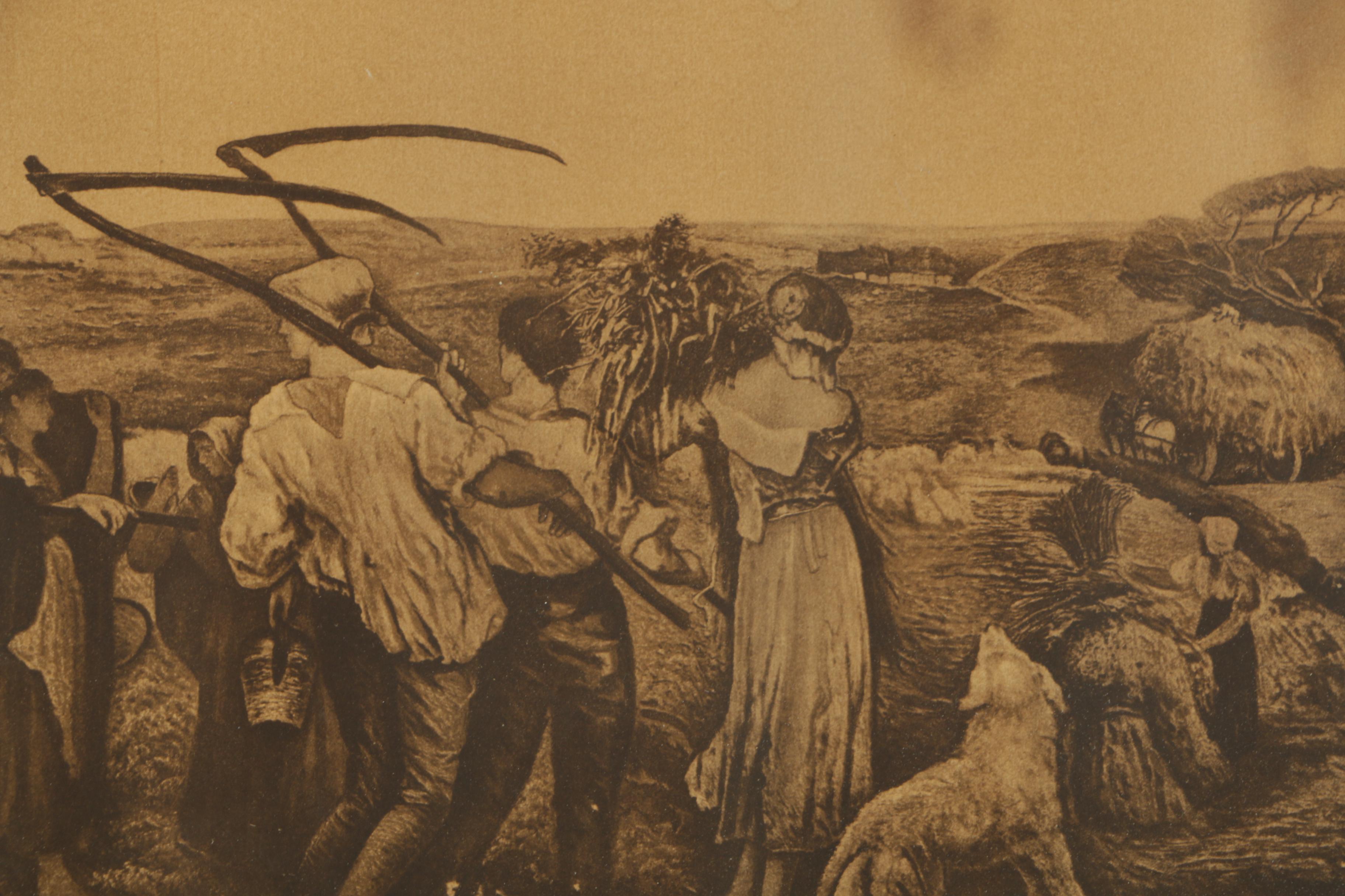 Halftone Reproduction Print after "Harvest Moon" by George Heming Mason