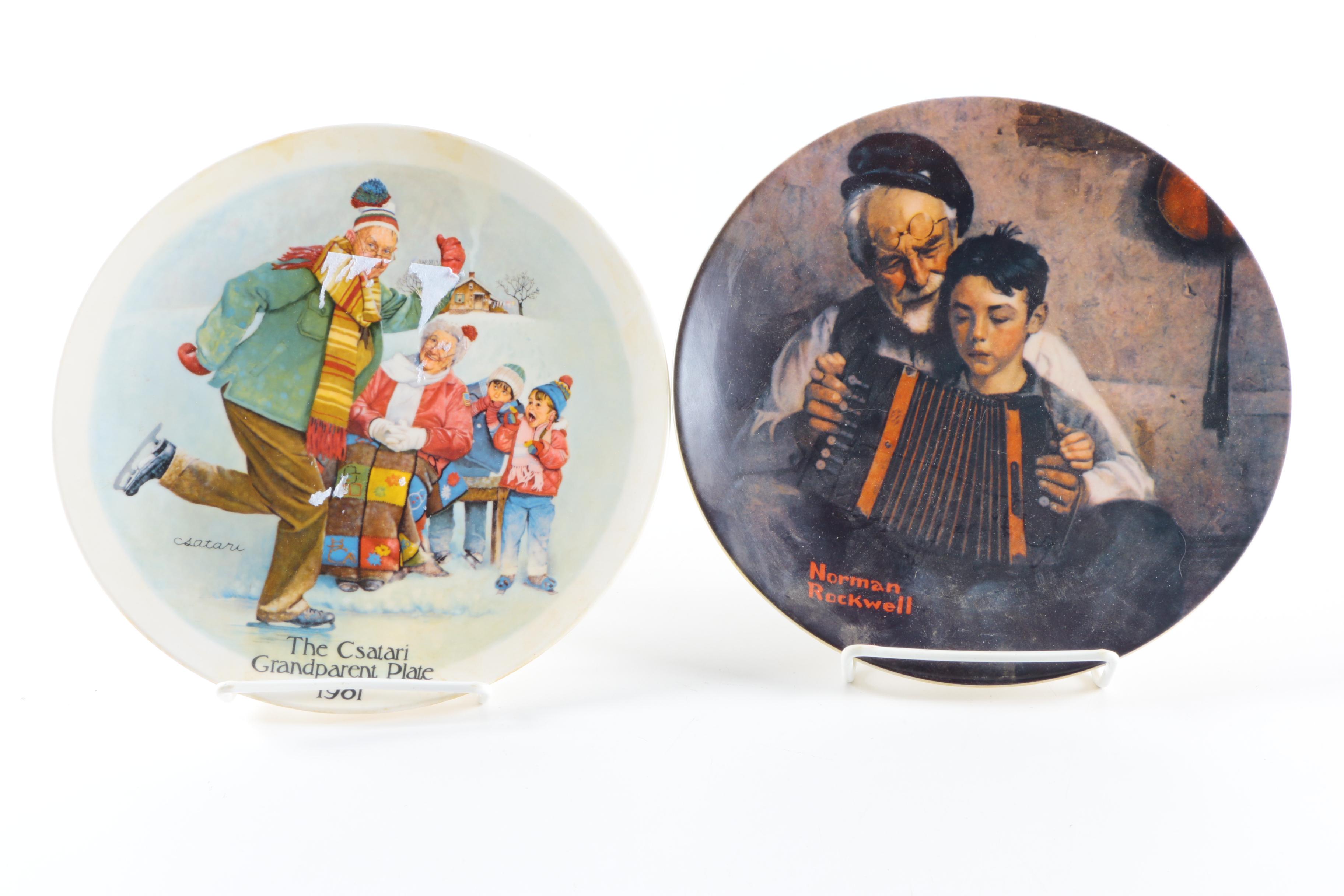 Csatari and Rockwell Artwork Decorative Plates