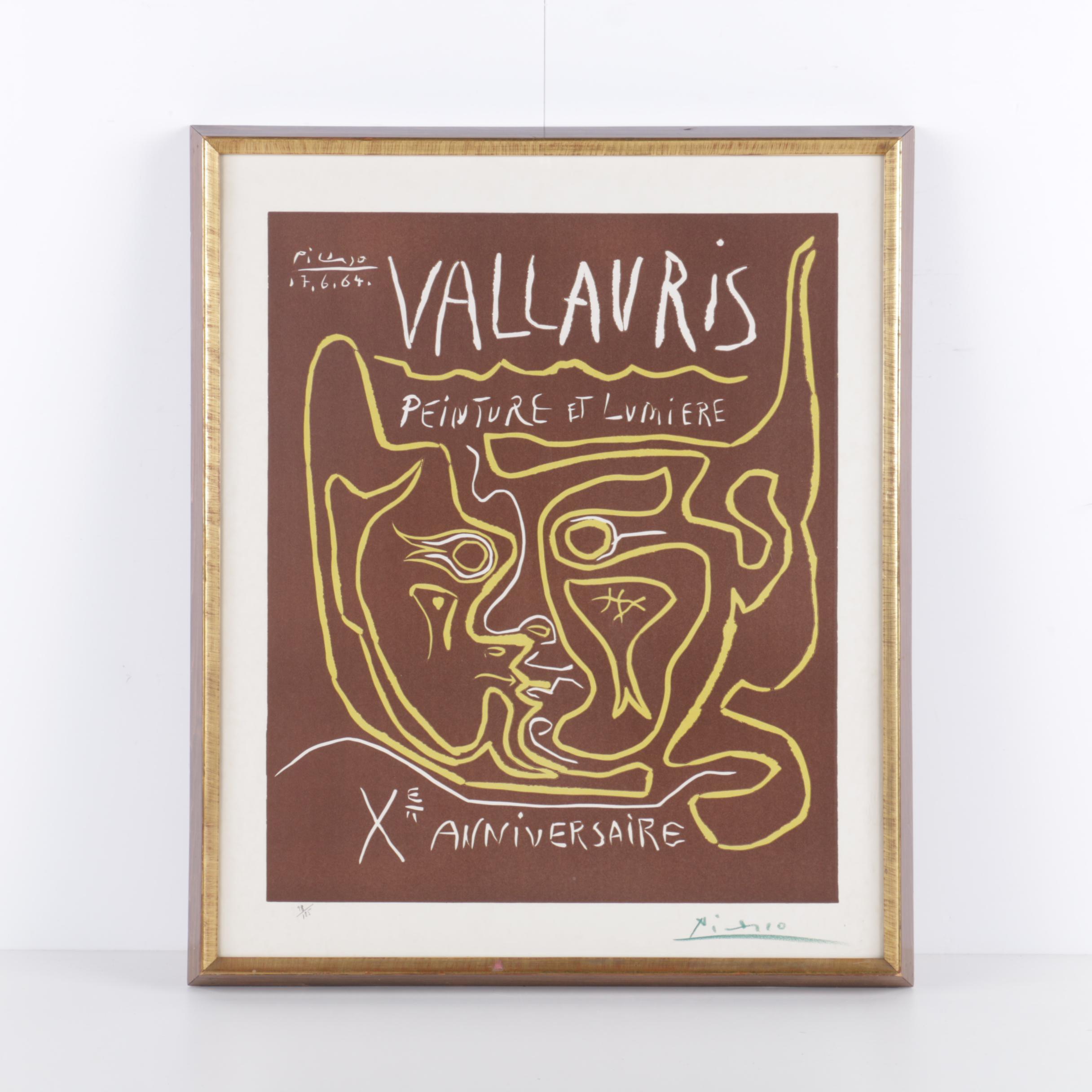 Picasso Limited Edition Linoleum Cut Exhibition Poster "Vallauris"