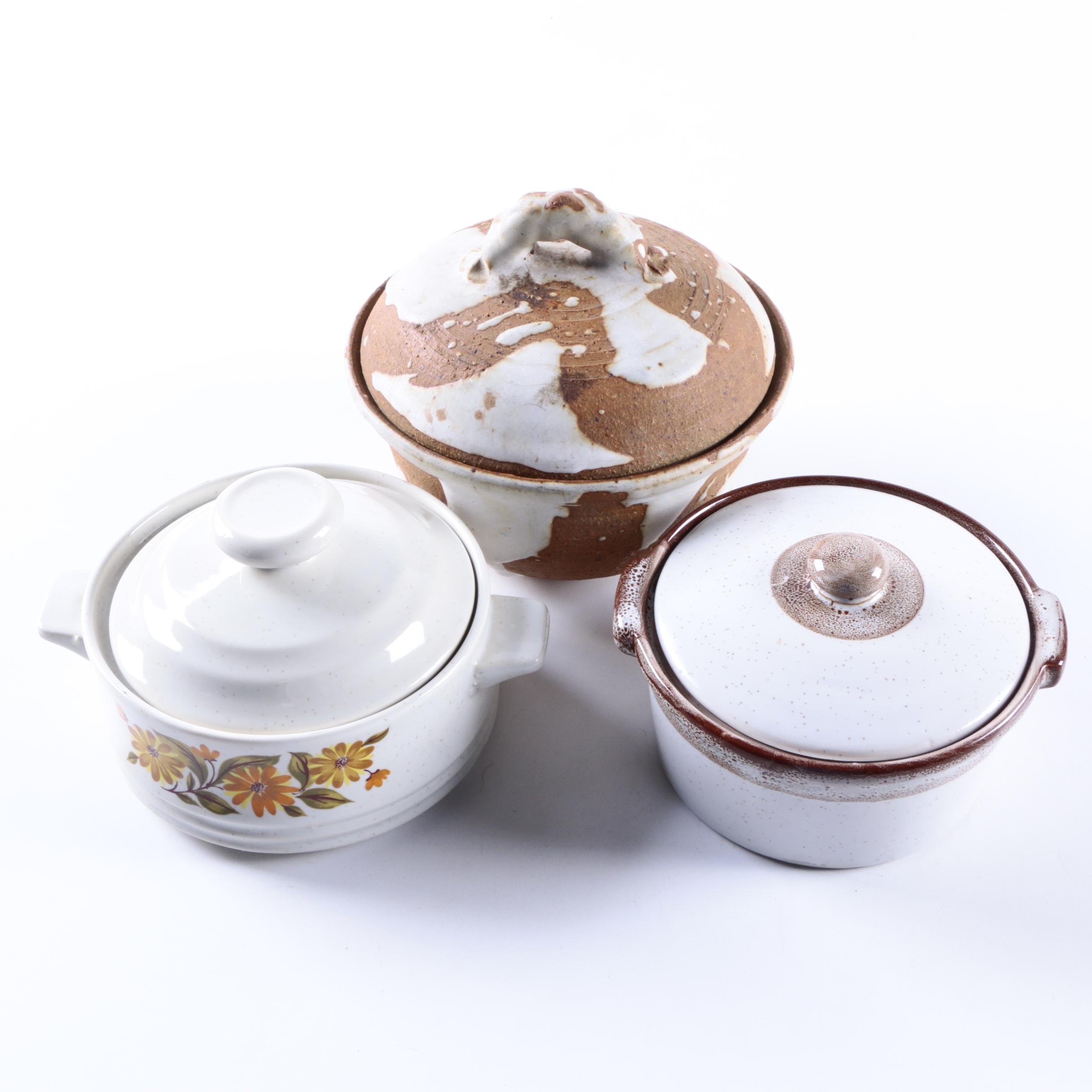 Vintage Covered Dishes Including Stoneware