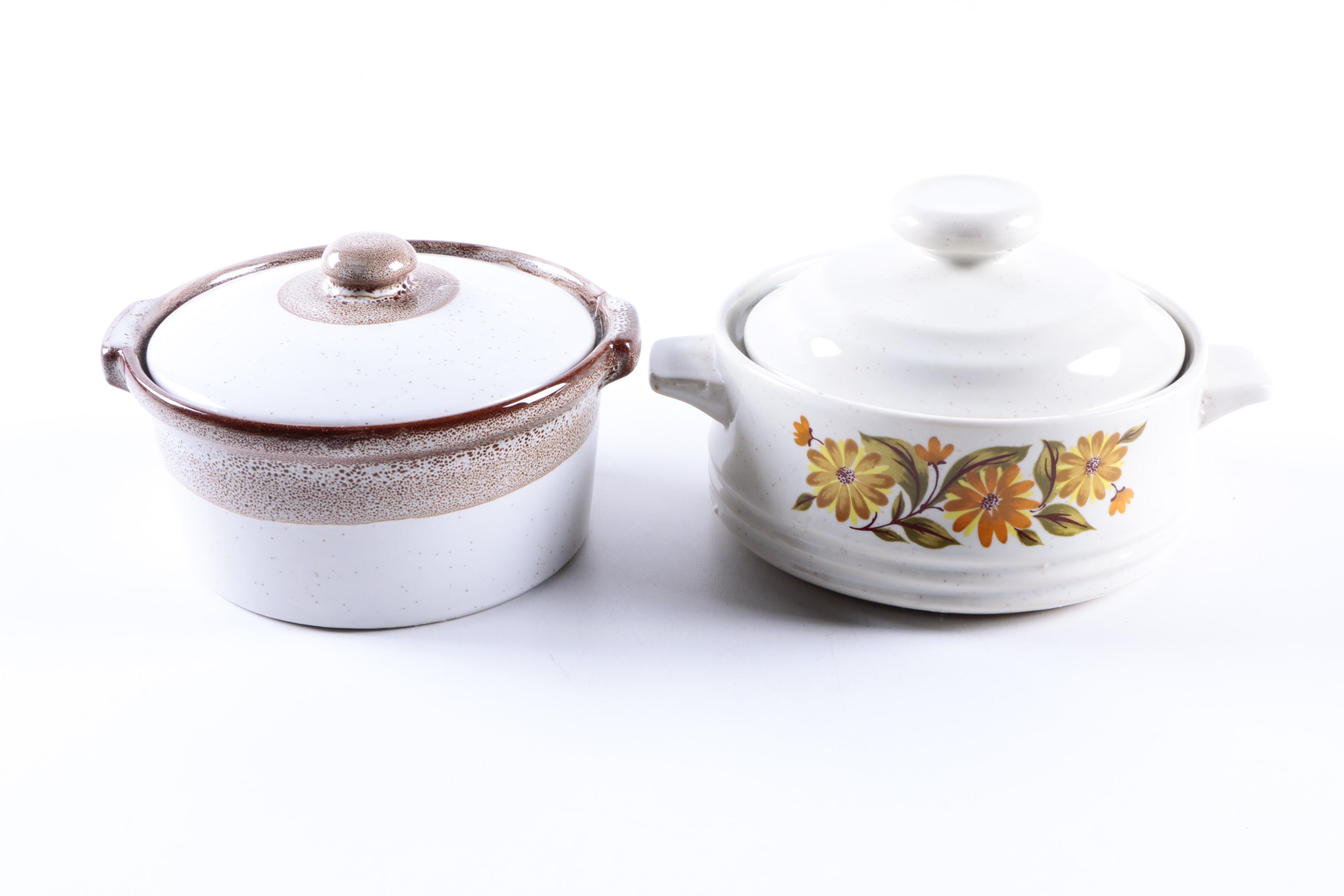 Vintage Covered Dishes Including Stoneware