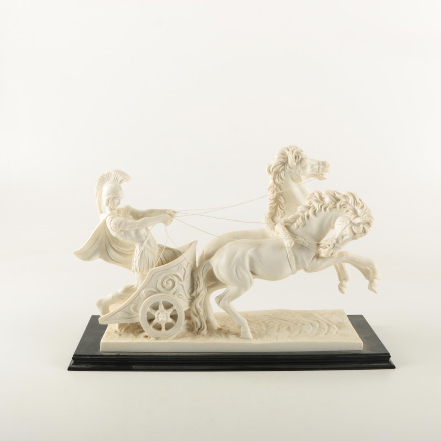 Reproduction Resin Sculpture of Roman Charioteer