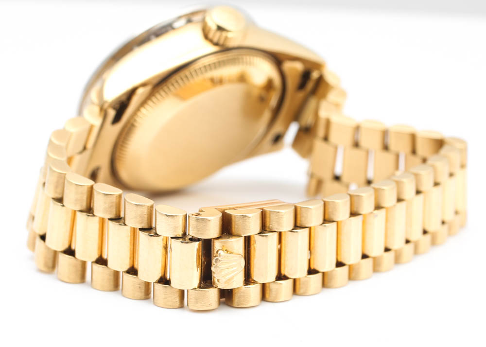 Rolex Oyster Perpetual Datejust 18K Yellow Gold and Diamond Watch